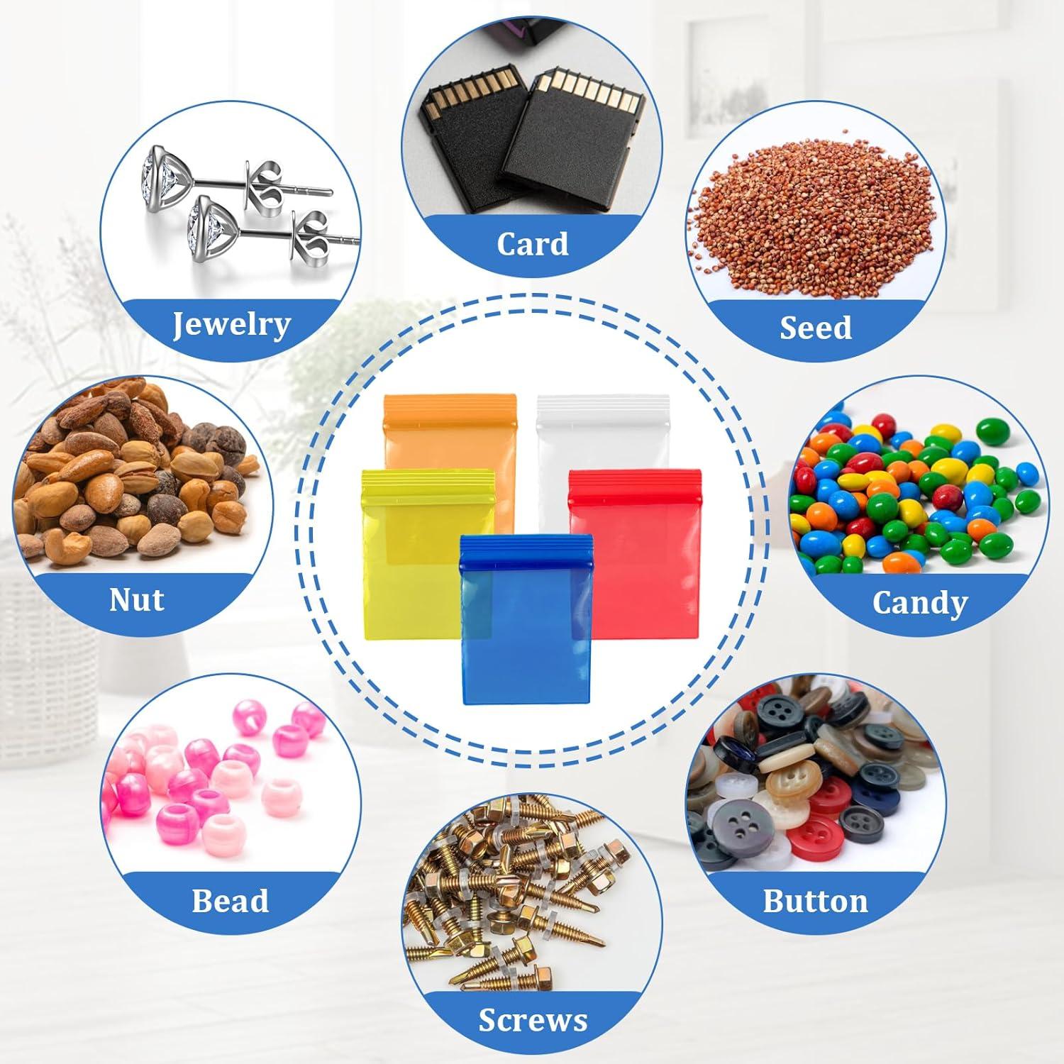 250 Mini Bolsas Plásticas Transparentes SNIRFAQM 2.5x3 cm Cierre Cremallera