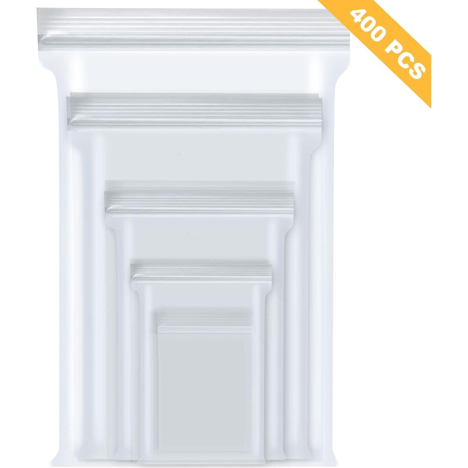 400 Bolsas Plásticas Reutilizables VOPTON 4 Tamaños 15x10cm