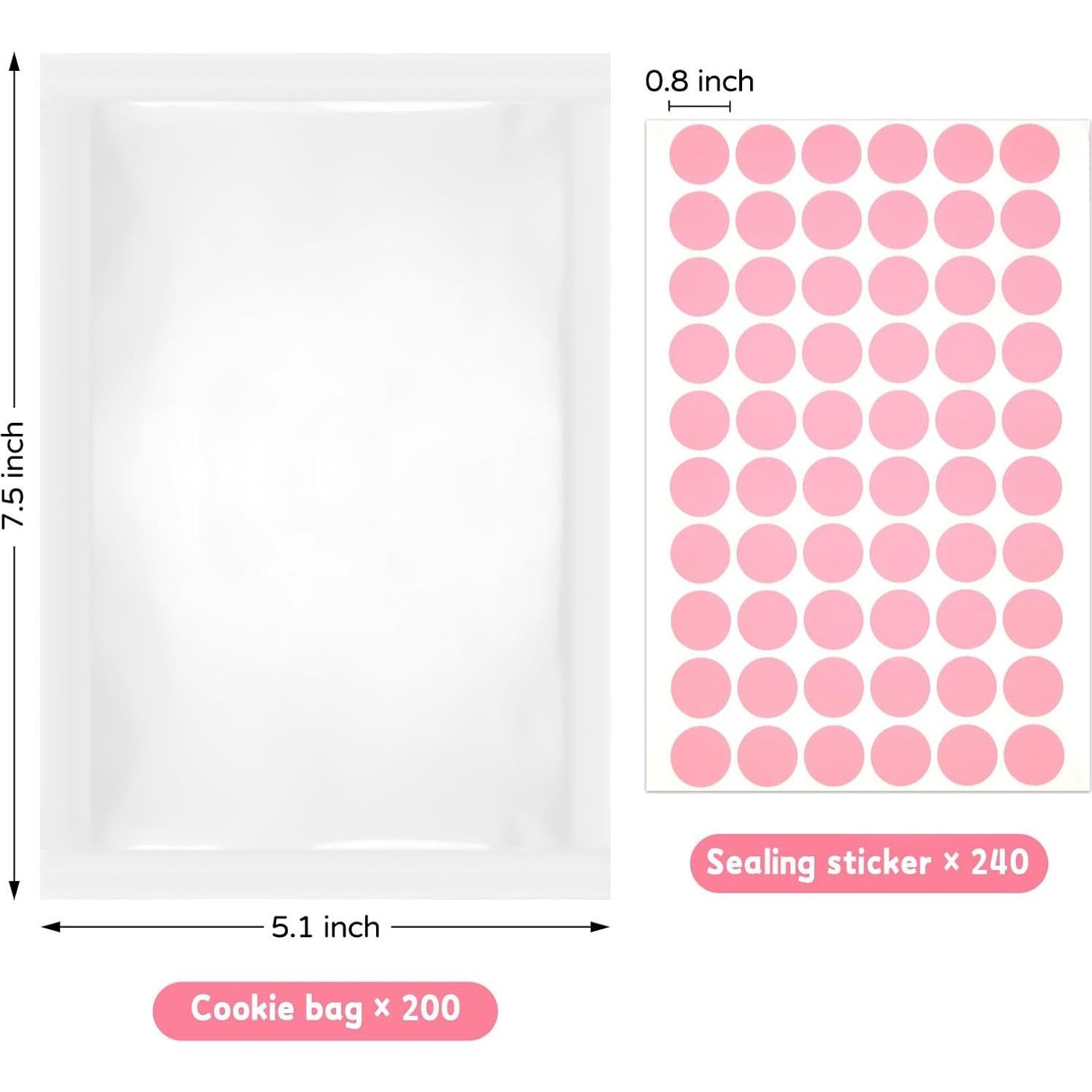 Bolsas de Papel Transparentes Ocmoiy 200 Pcs 13x19 cm Resistentes