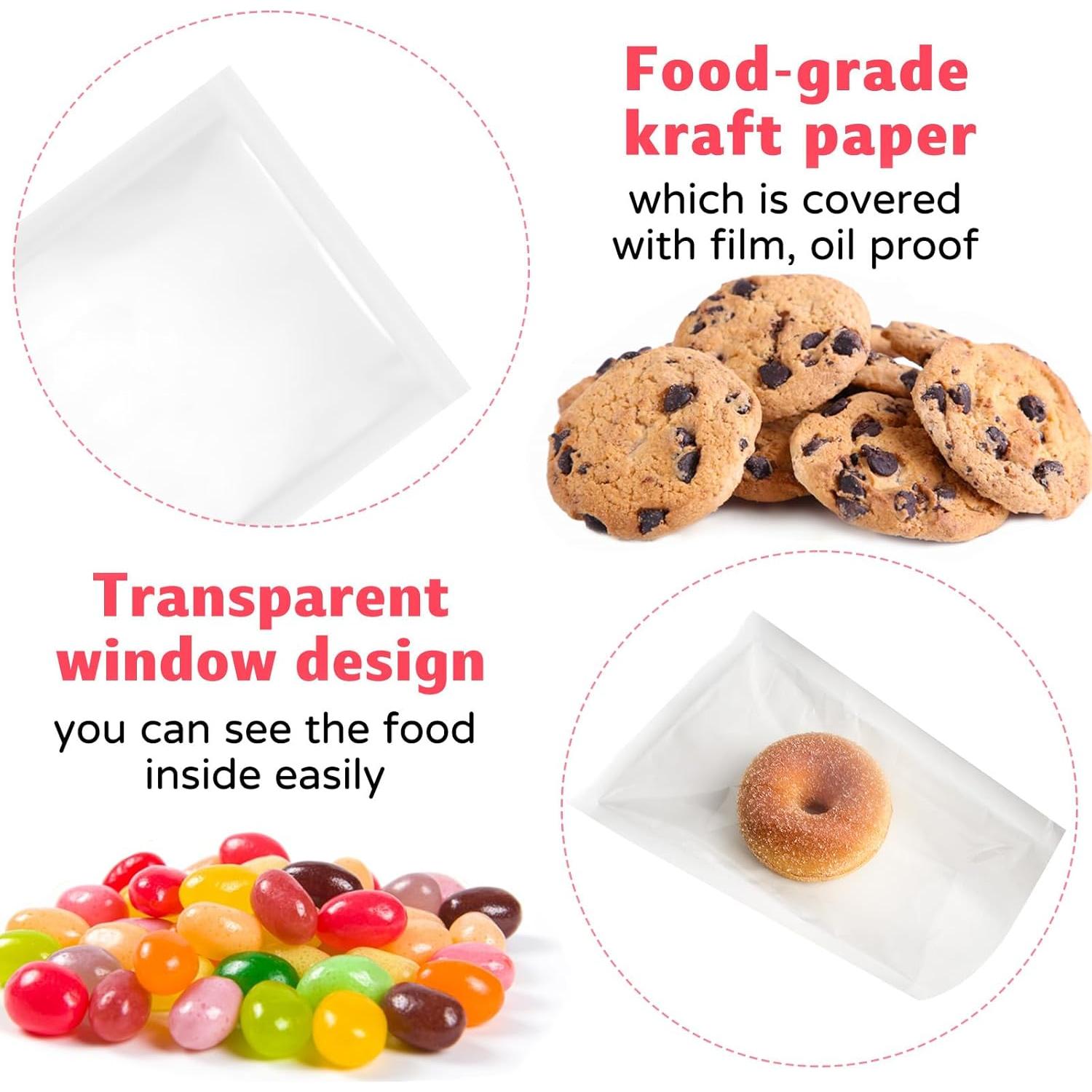 Bolsas de Papel Transparentes Ocmoiy 200 Pcs 13x19 cm Resistentes