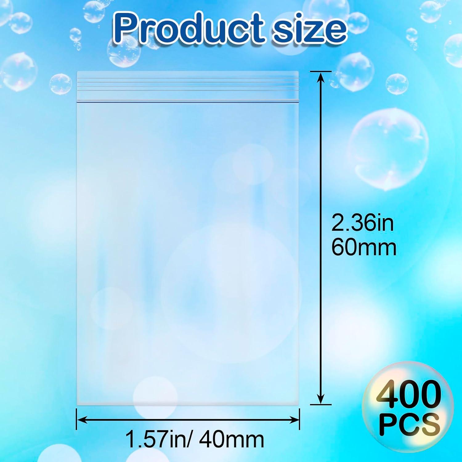 400 Mini Bolsas Zip Reutilizables STSTR 4x6 cm Transparentes