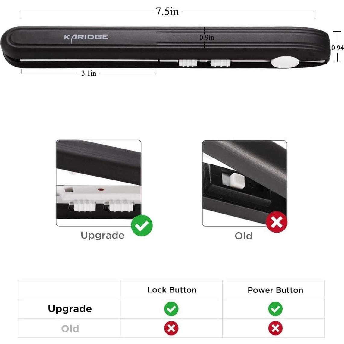 Sello Térmico de Bolsas Karidge Mini Portátil 220V Negro