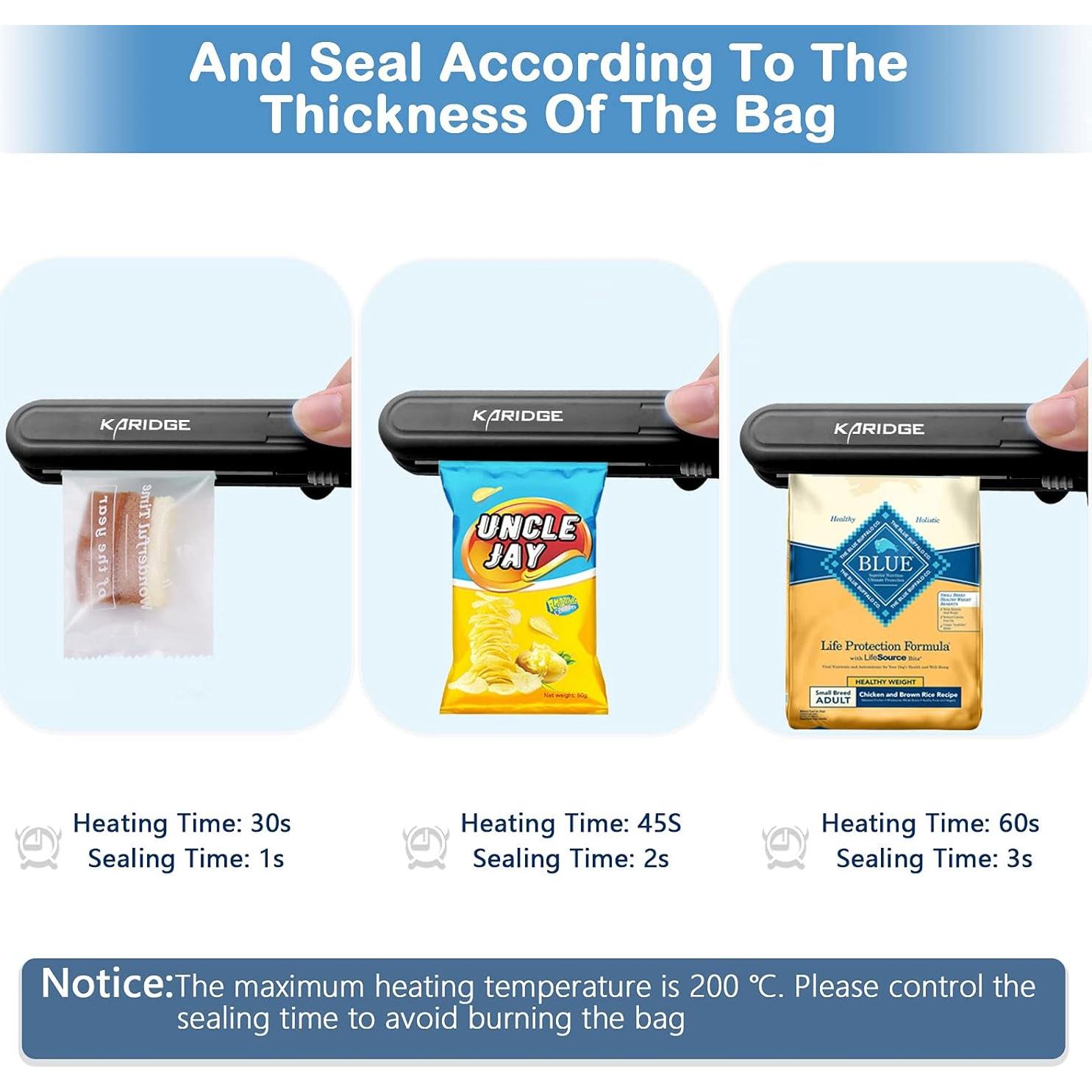 Sello Térmico de Bolsas Karidge Mini Portátil 220V Negro