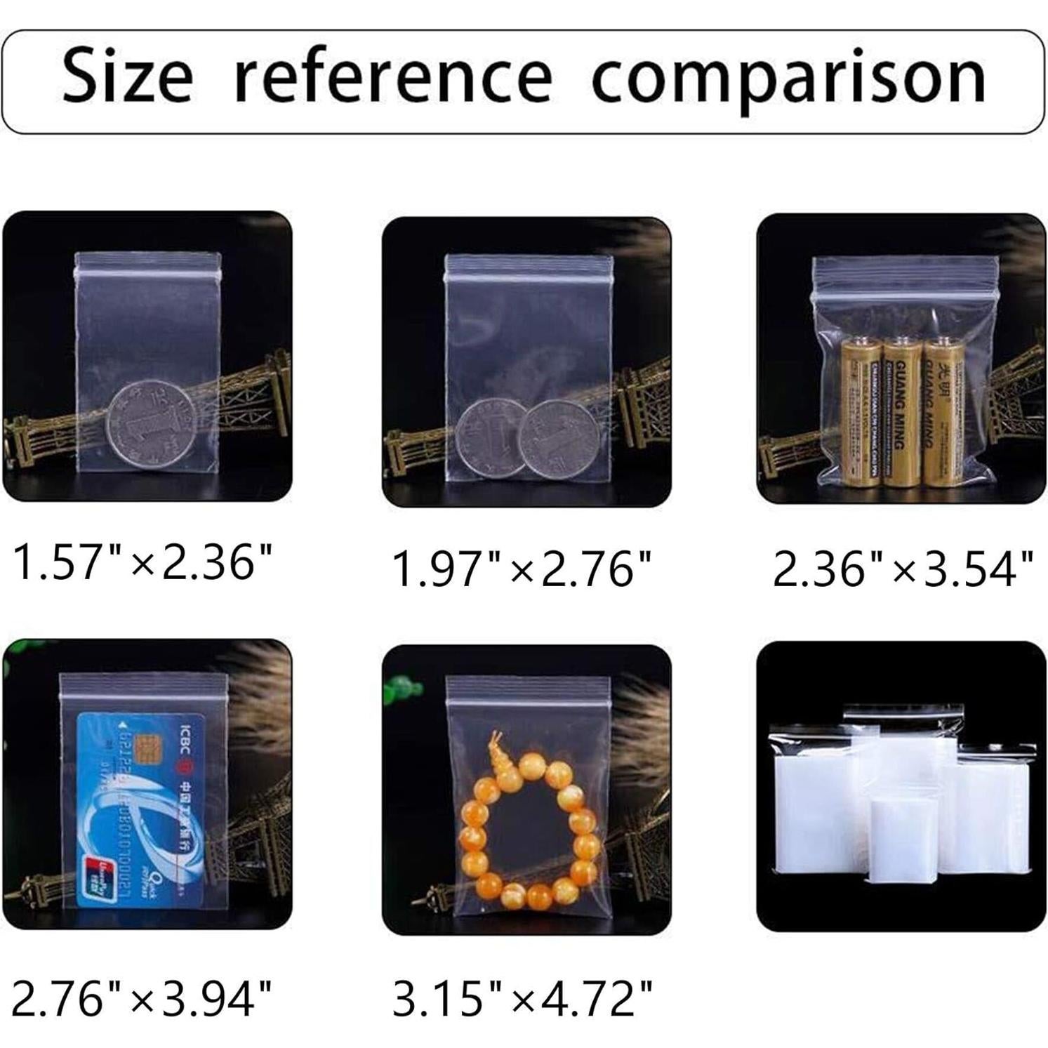 Bolsas de Cierre Reutilizables BornFeel 500pcs 5 Tamaños