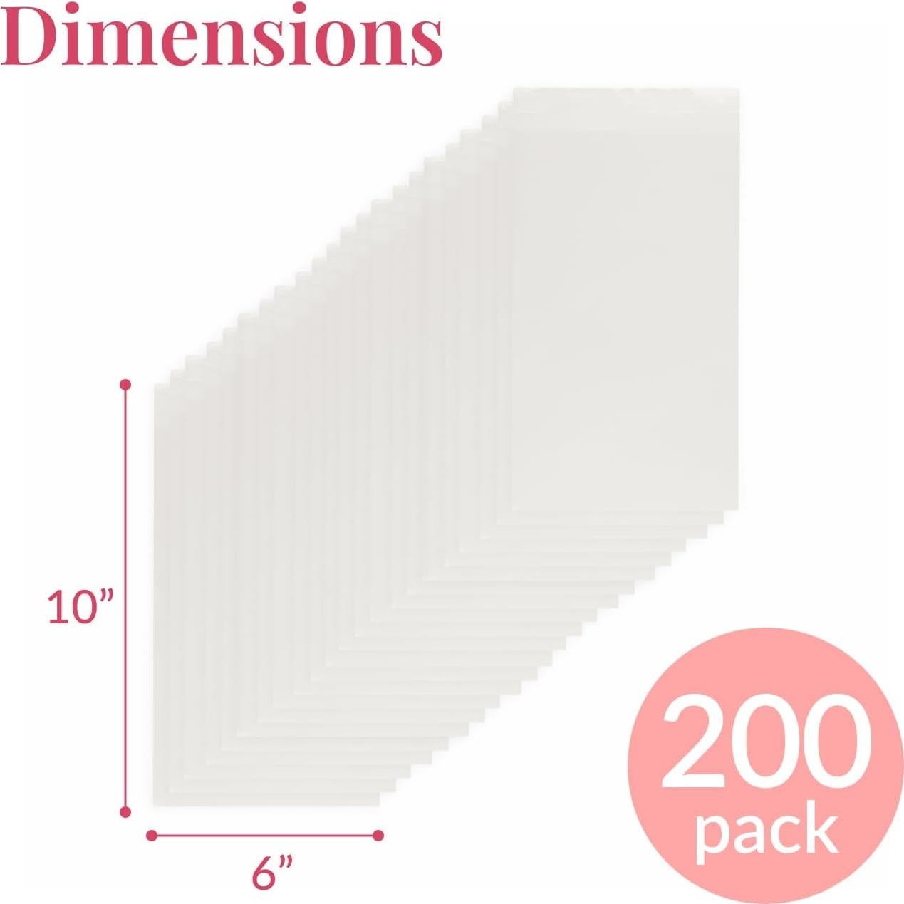 Bolsas de Celofán Autoadhesivas Prestee 15.24x25.4 cm - 200 Unidades