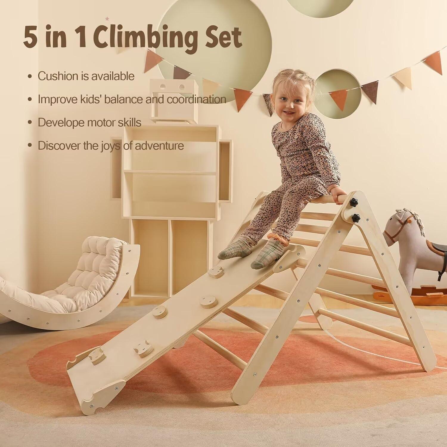 Conjunto Triángulo Pikler Yopnoyik 5 en 1 para Niños