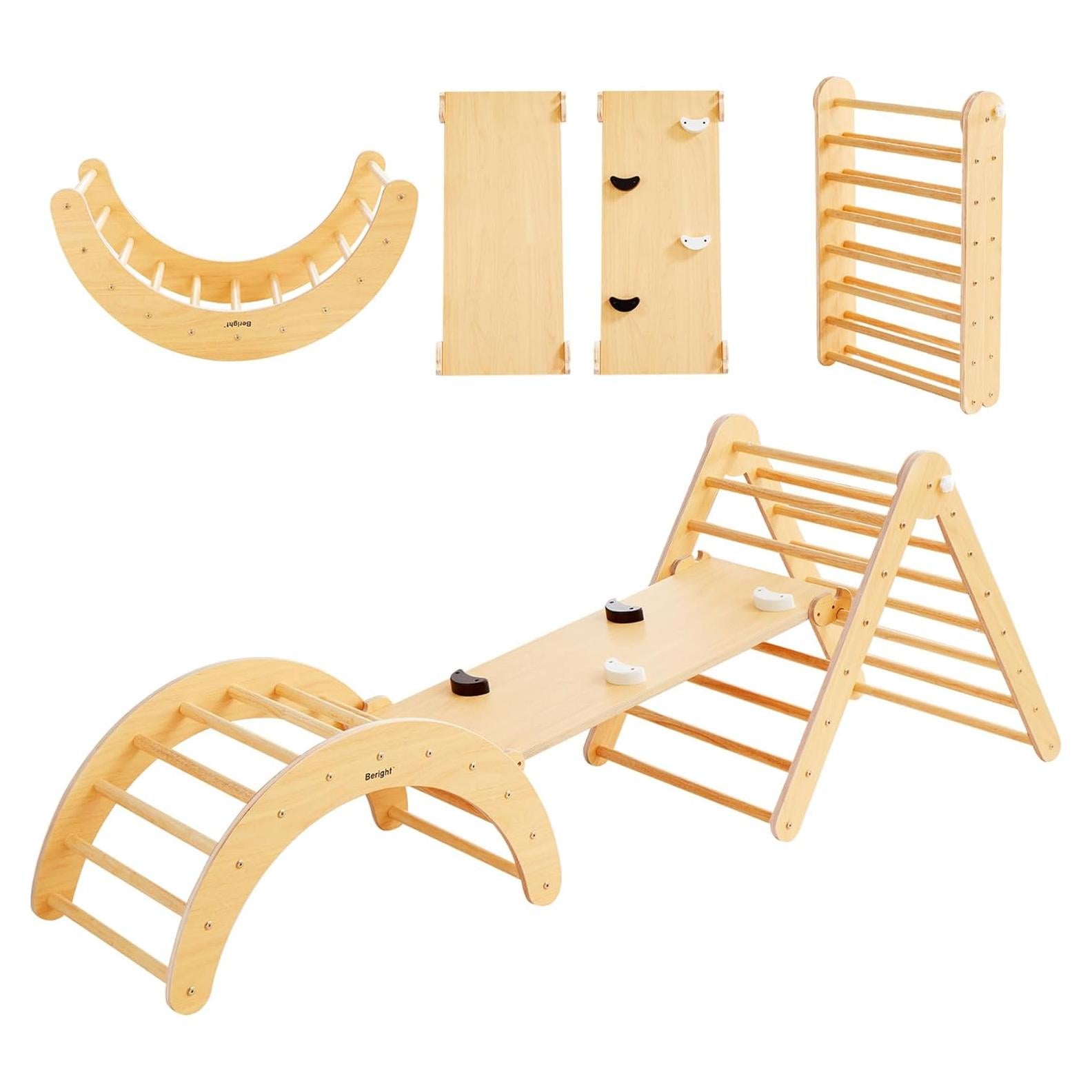 Gimnasio de Escalada Beright 5 en 1 Natural para Niños