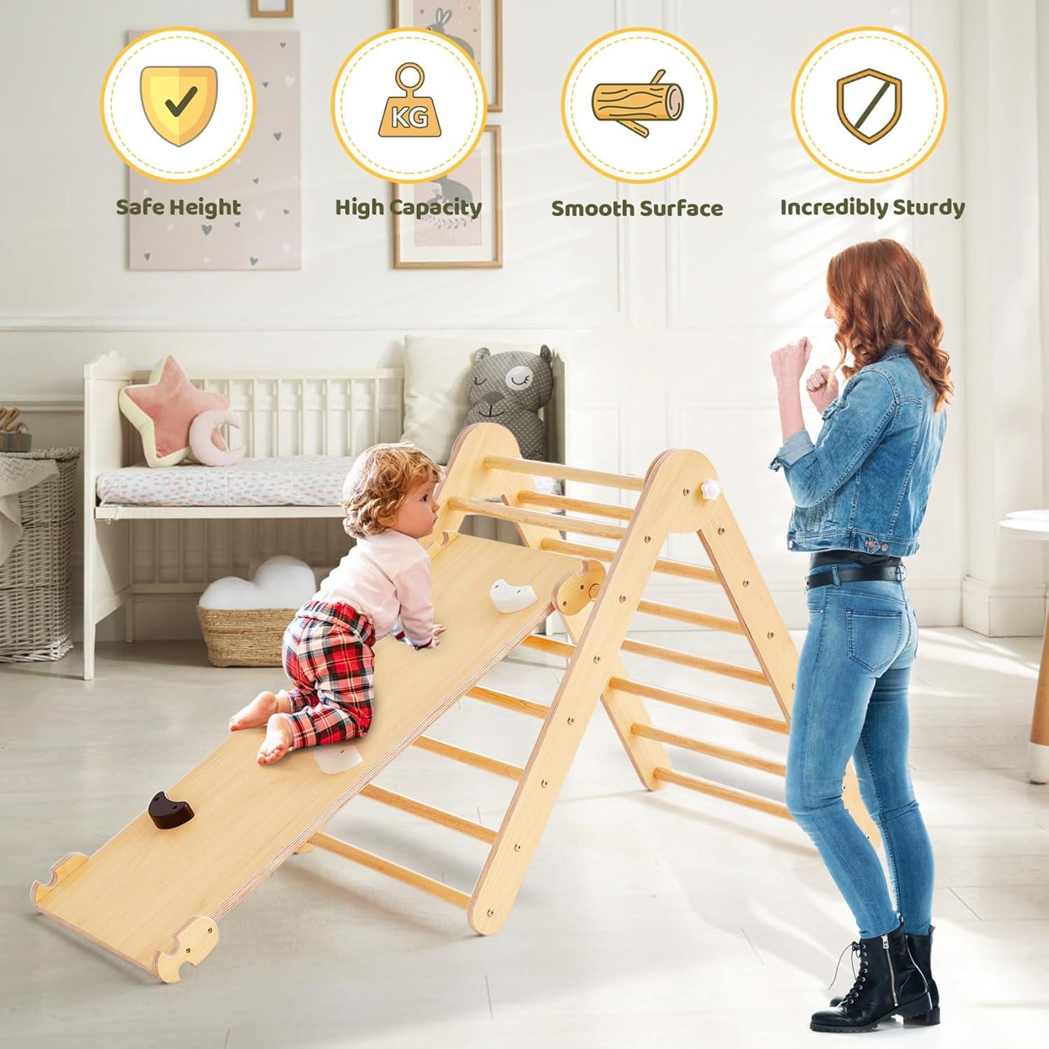 Gimnasio de Escalada Beright 5 en 1 Natural para Niños