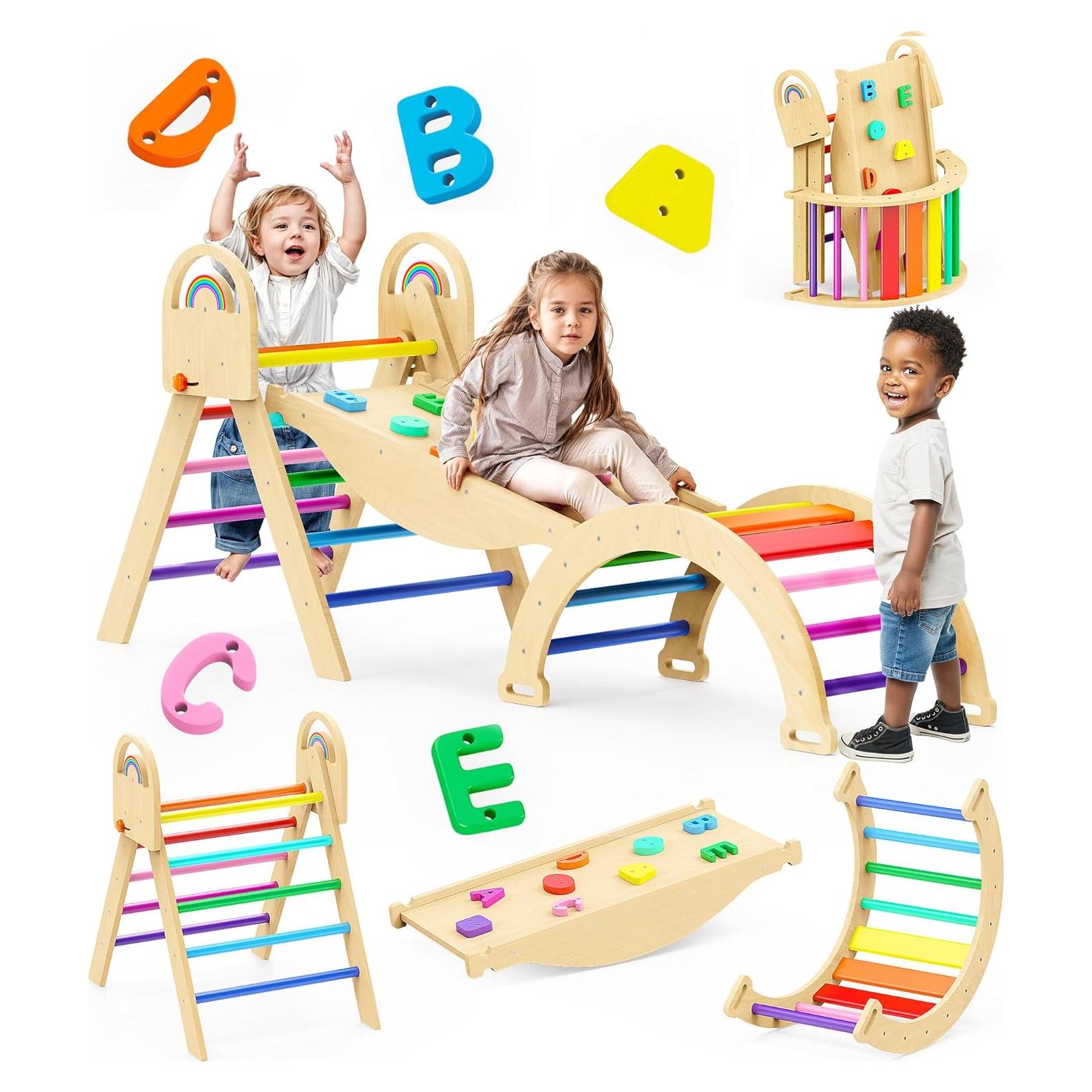 Conjunto de Escalada Triángulo Pikler Philnas 9-en-1 para Niños