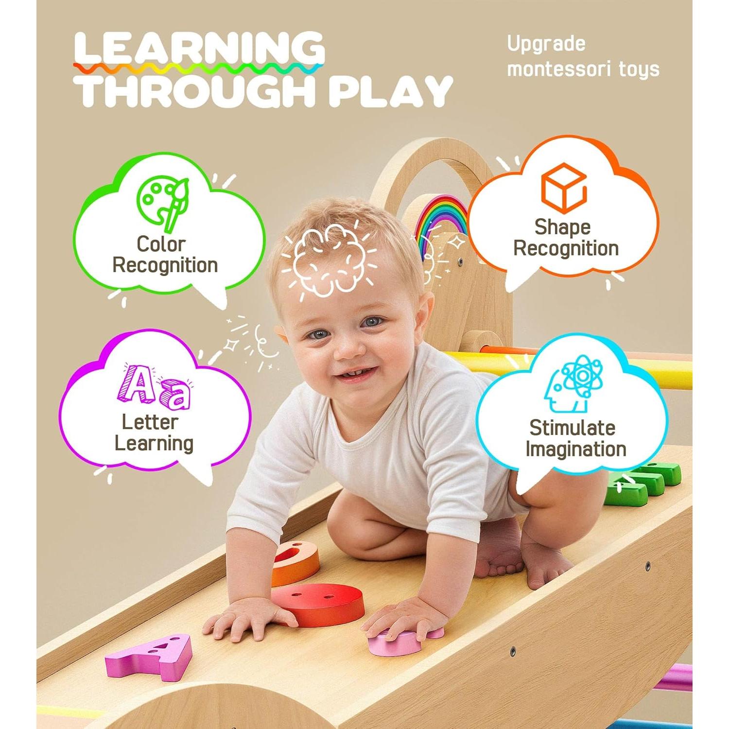 Conjunto de Escalada Triángulo Pikler Philnas 9-en-1 para Niños