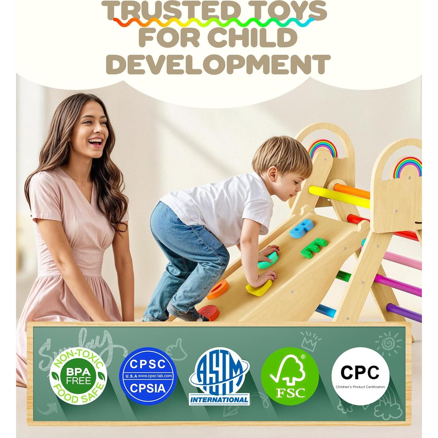 Conjunto de Escalada Triángulo Pikler Philnas 9-en-1 para Niños