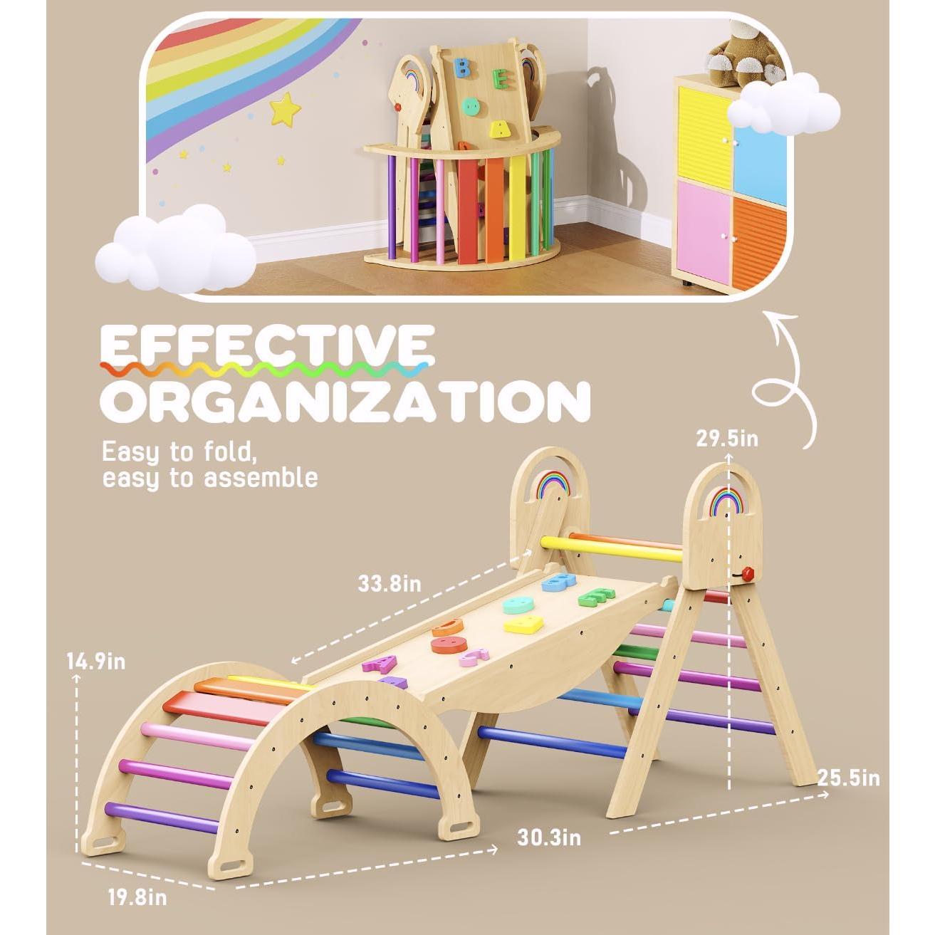 Conjunto de Escalada Triángulo Pikler Philnas 9-en-1 para Niños