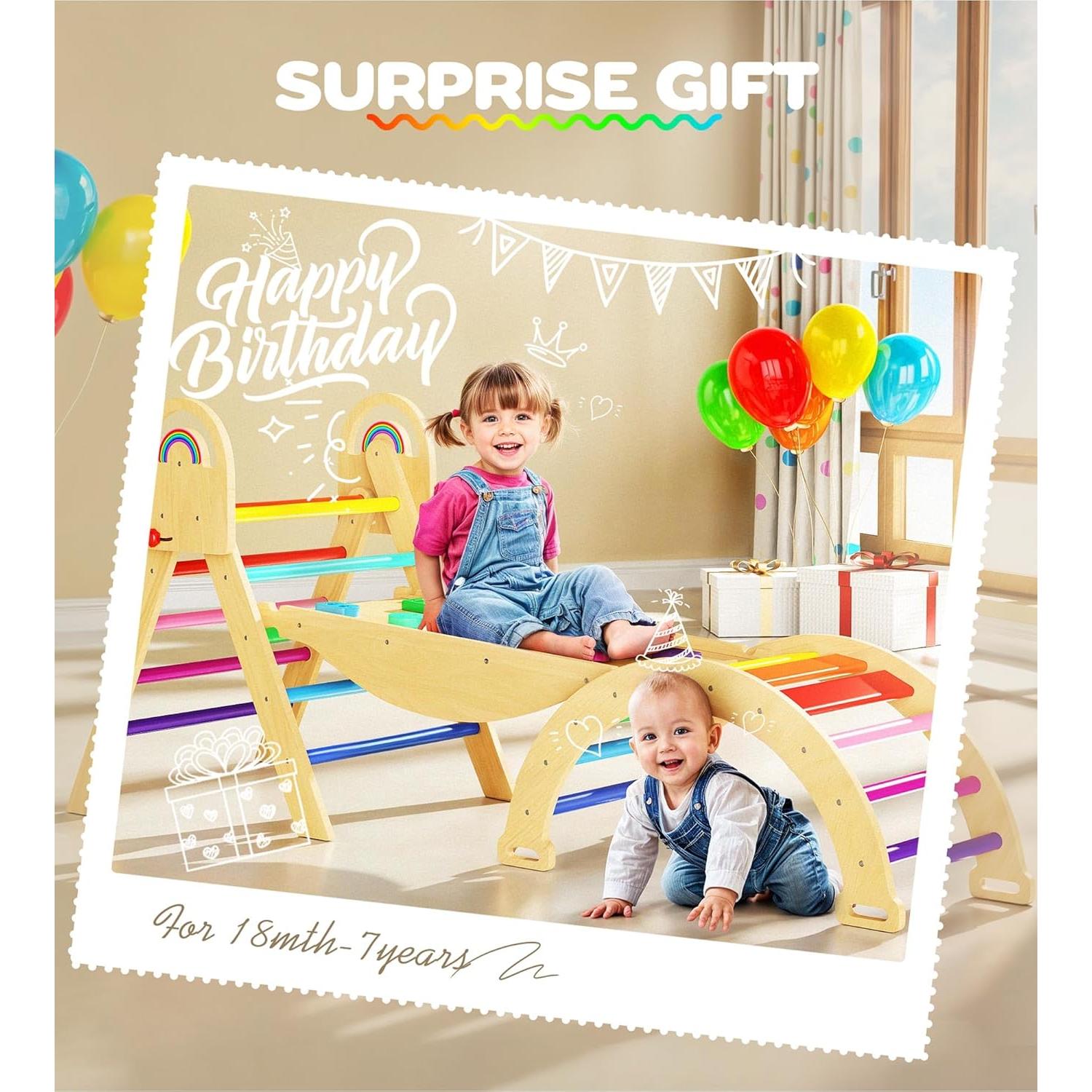 Conjunto de Escalada Triángulo Pikler Philnas 9-en-1 para Niños