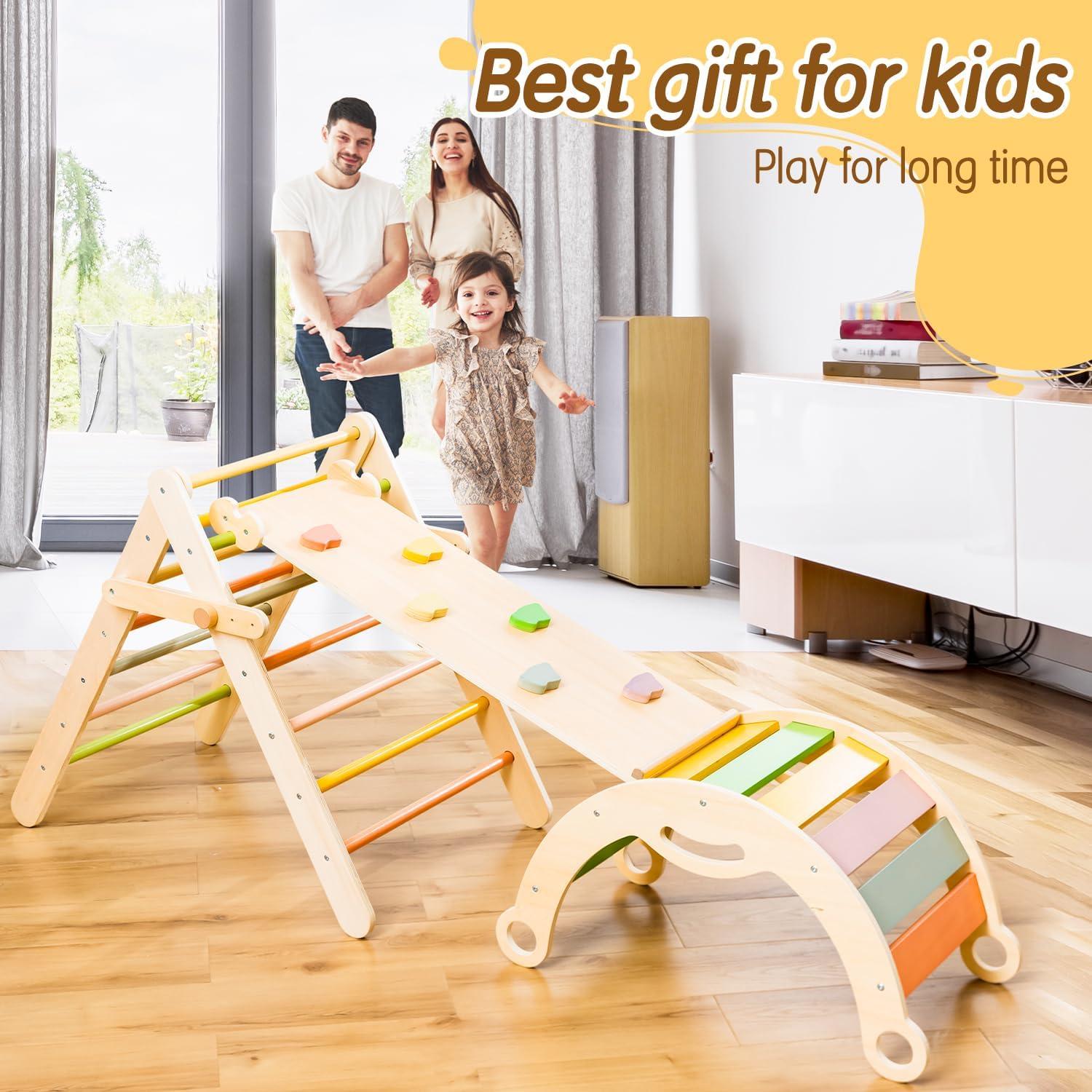 Conjunto de Triángulo Pikler Deli 7 en 1 para Niños