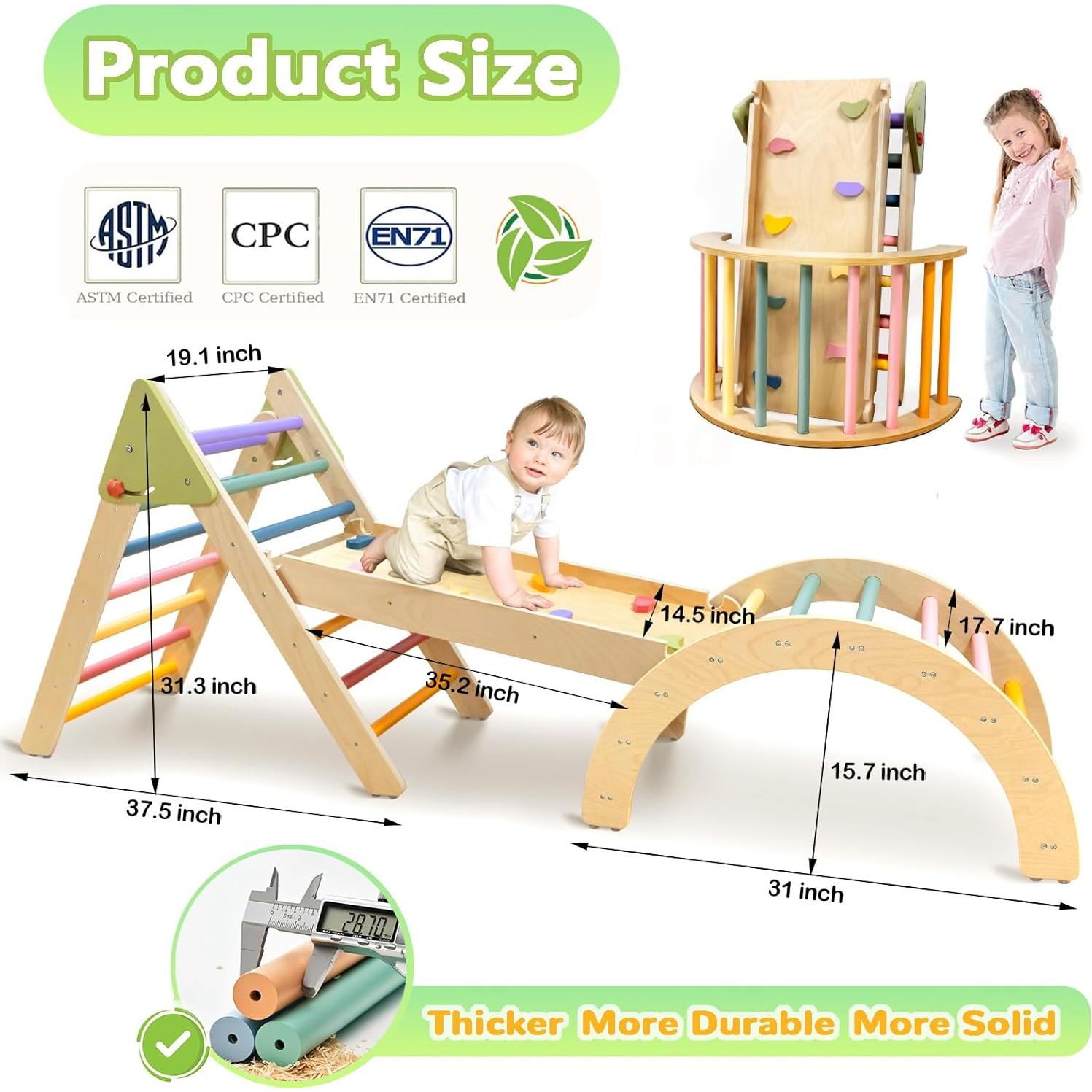 Conjunto de Escalada Pikler 7 en 1 aiwo para Niños 1-3 Años