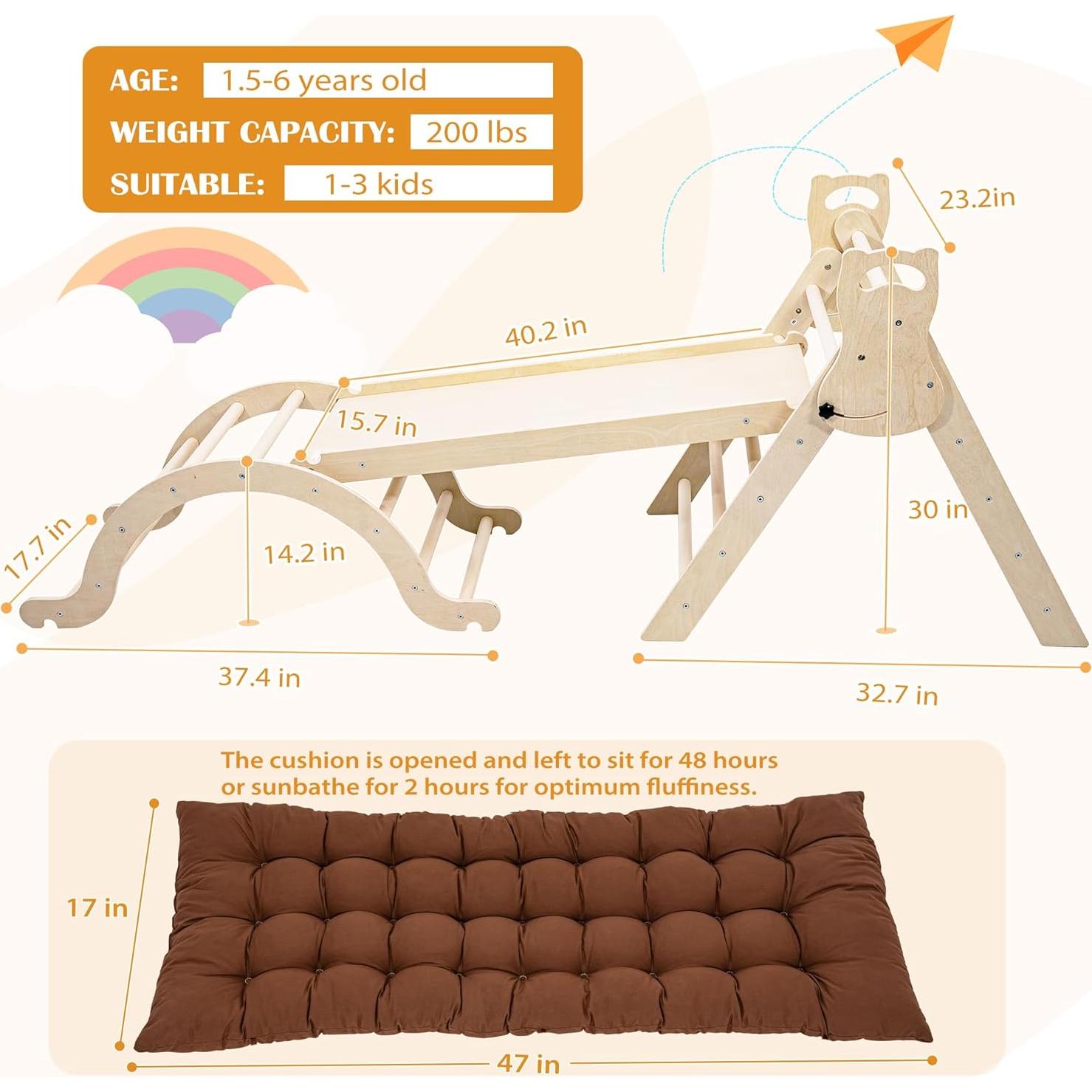 Conjunto de Escalada Pikler NEOCOZY con Cojín y Tobogán