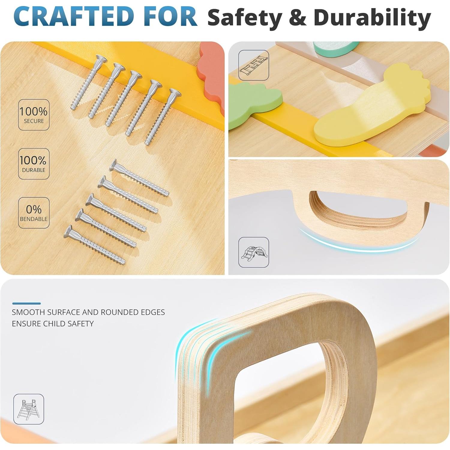 Conjunto de Escalada Pikler BlueWood 7 en 1 Rosa Malva