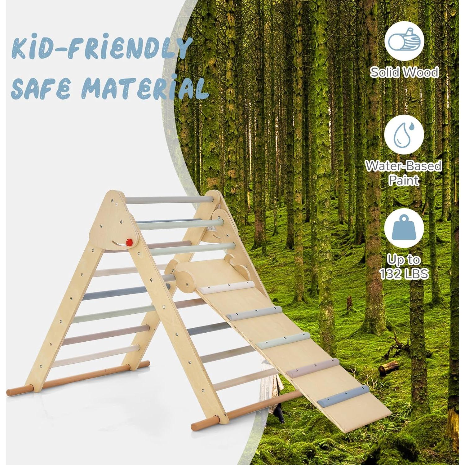 OLAKIDS Conjunto Triangular 3 en 1 de Escalada para Niños