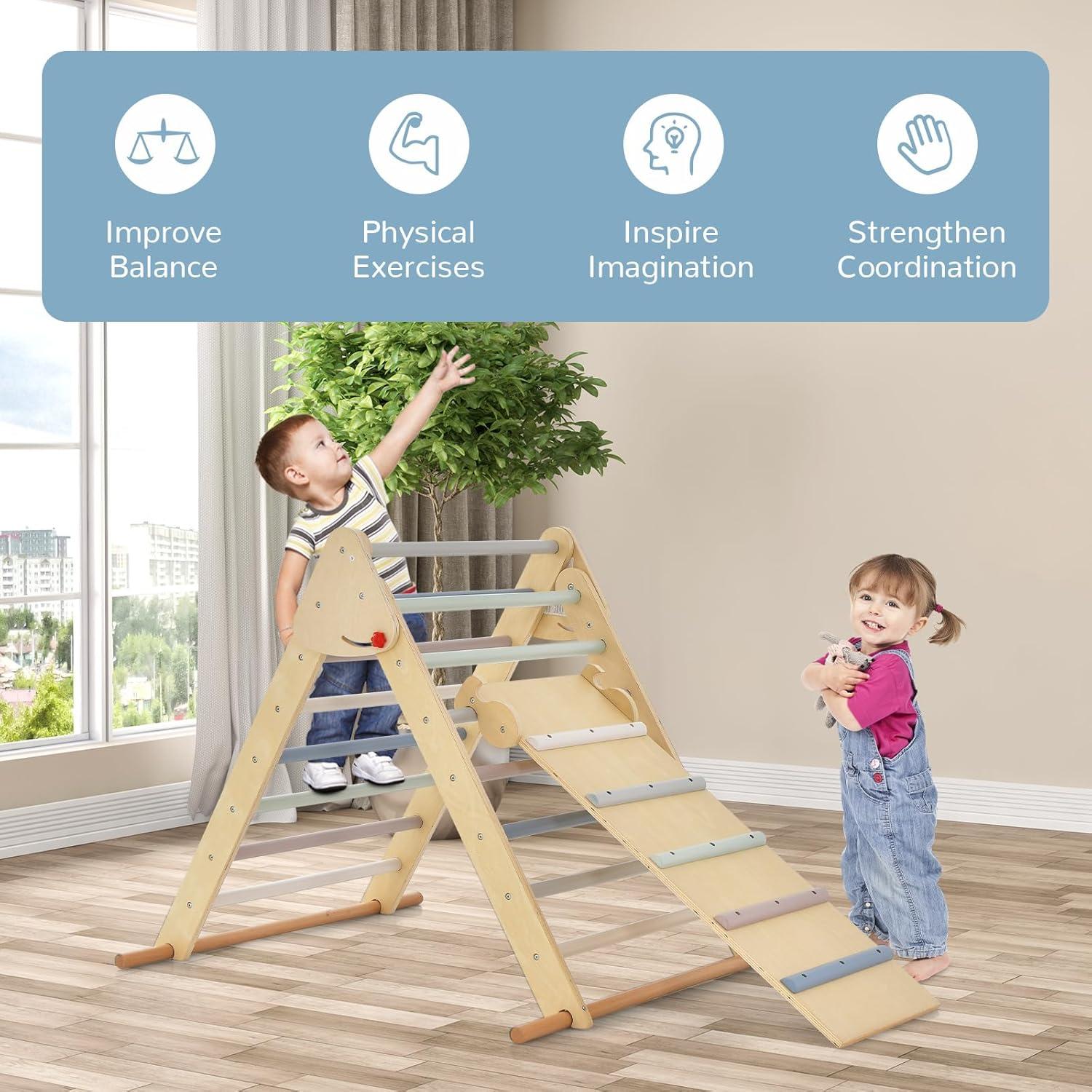 OLAKIDS Conjunto Triangular 3 en 1 de Escalada para Niños