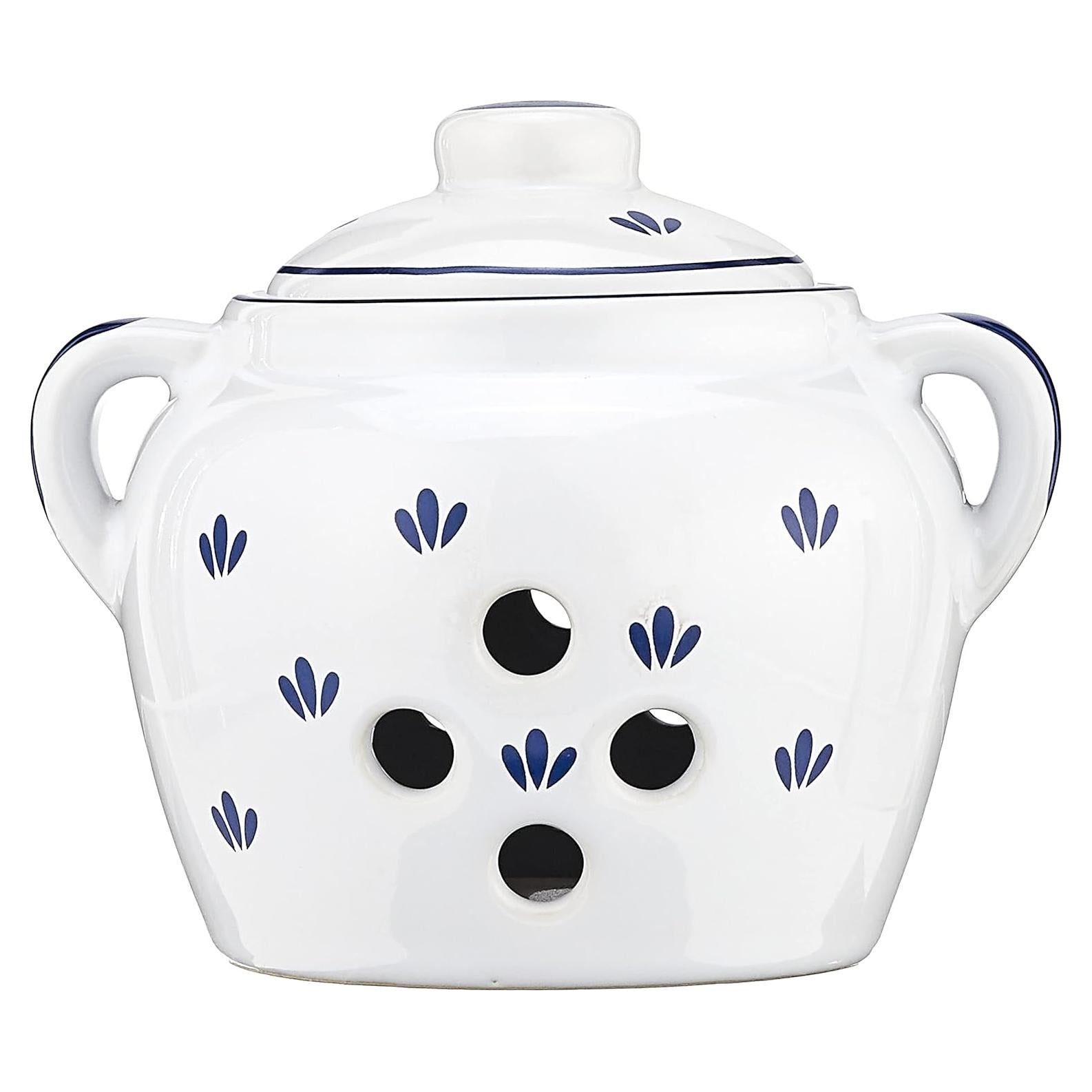 Conservador de Ajo de Cerámica Norpro 250 - 13cm Azul