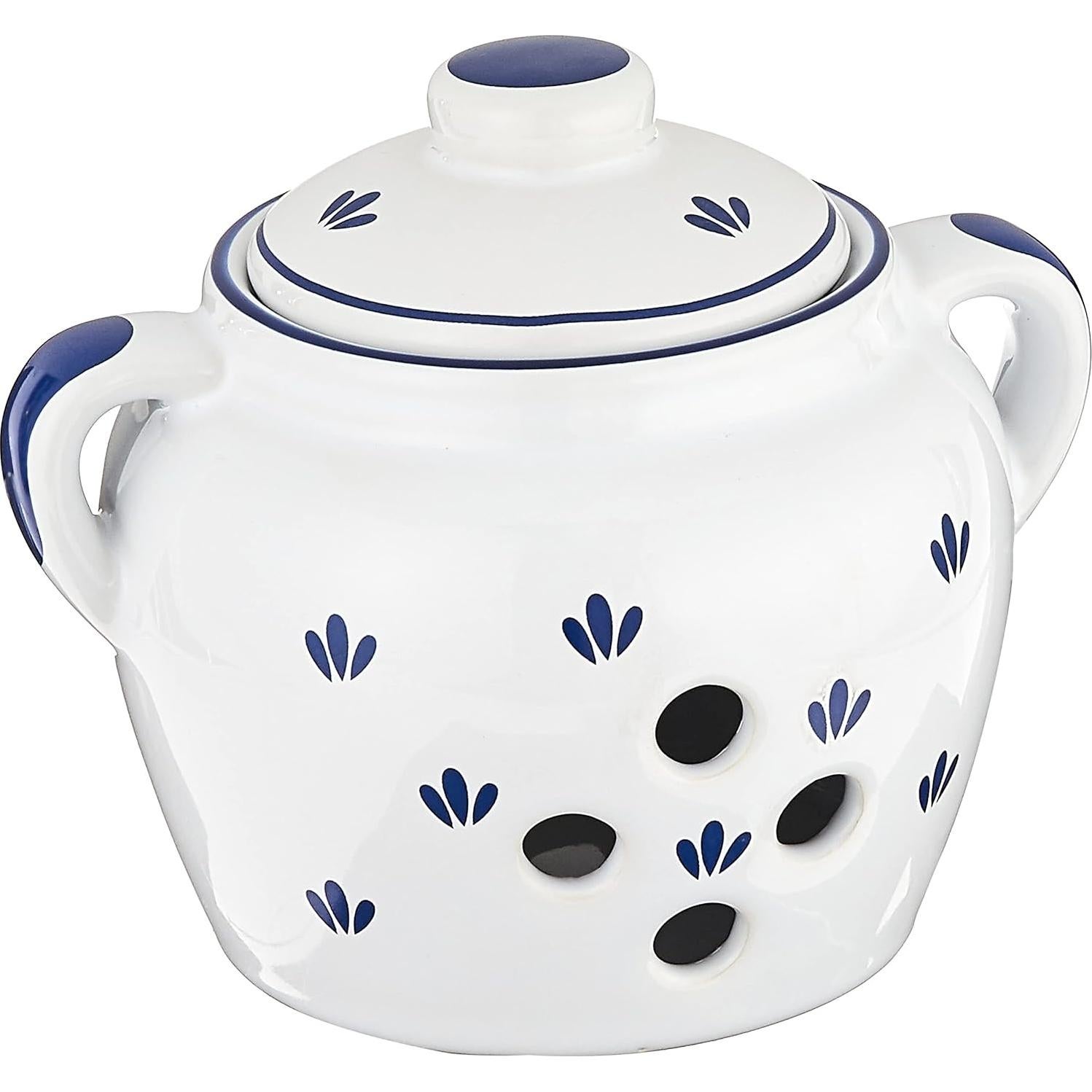 Conservador de Ajo de Cerámica Norpro 250 - 13cm Azul