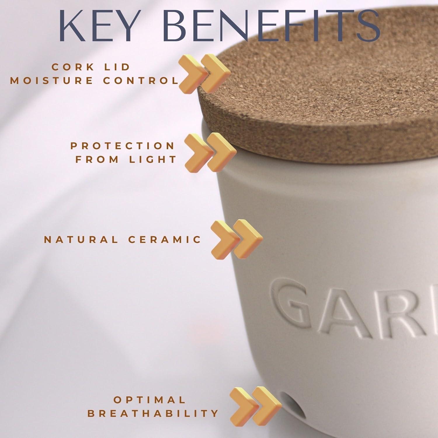 Guardagajos de Ajo Okavango de Cerámica Blanco 0.45kg