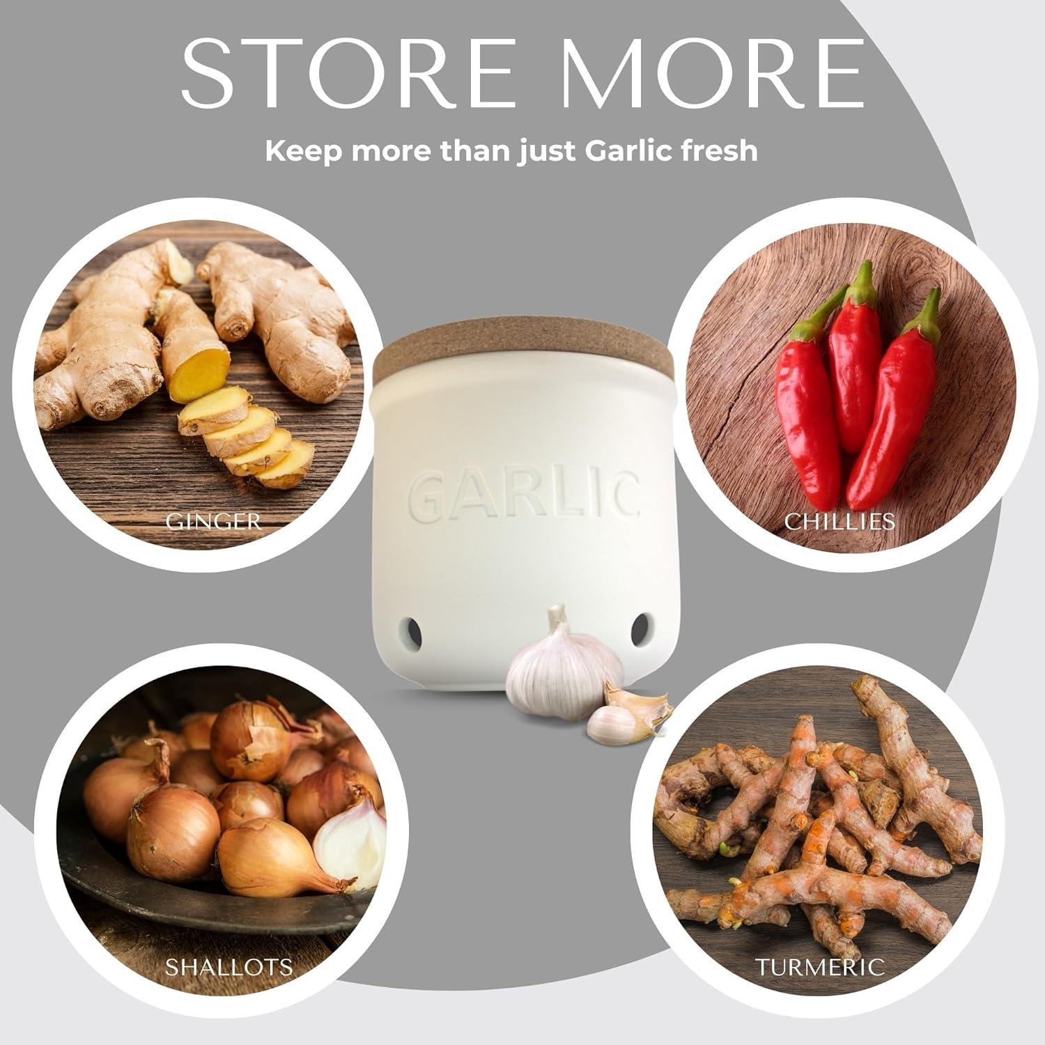 Guardagajos de Ajo Okavango de Cerámica Blanco 0.45kg