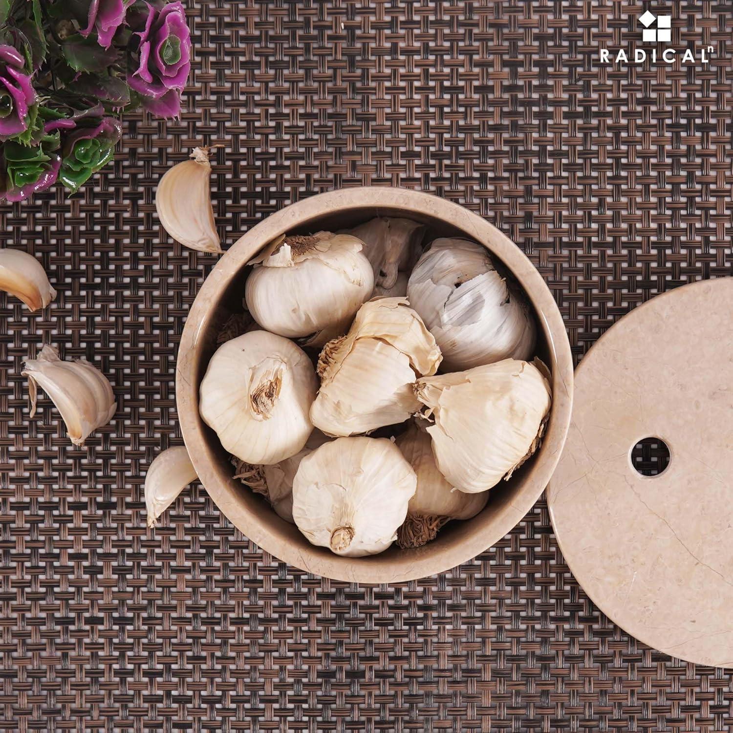 Conservador de Ajo de Mármol Radicaln 11.43 cm Hecho a Mano