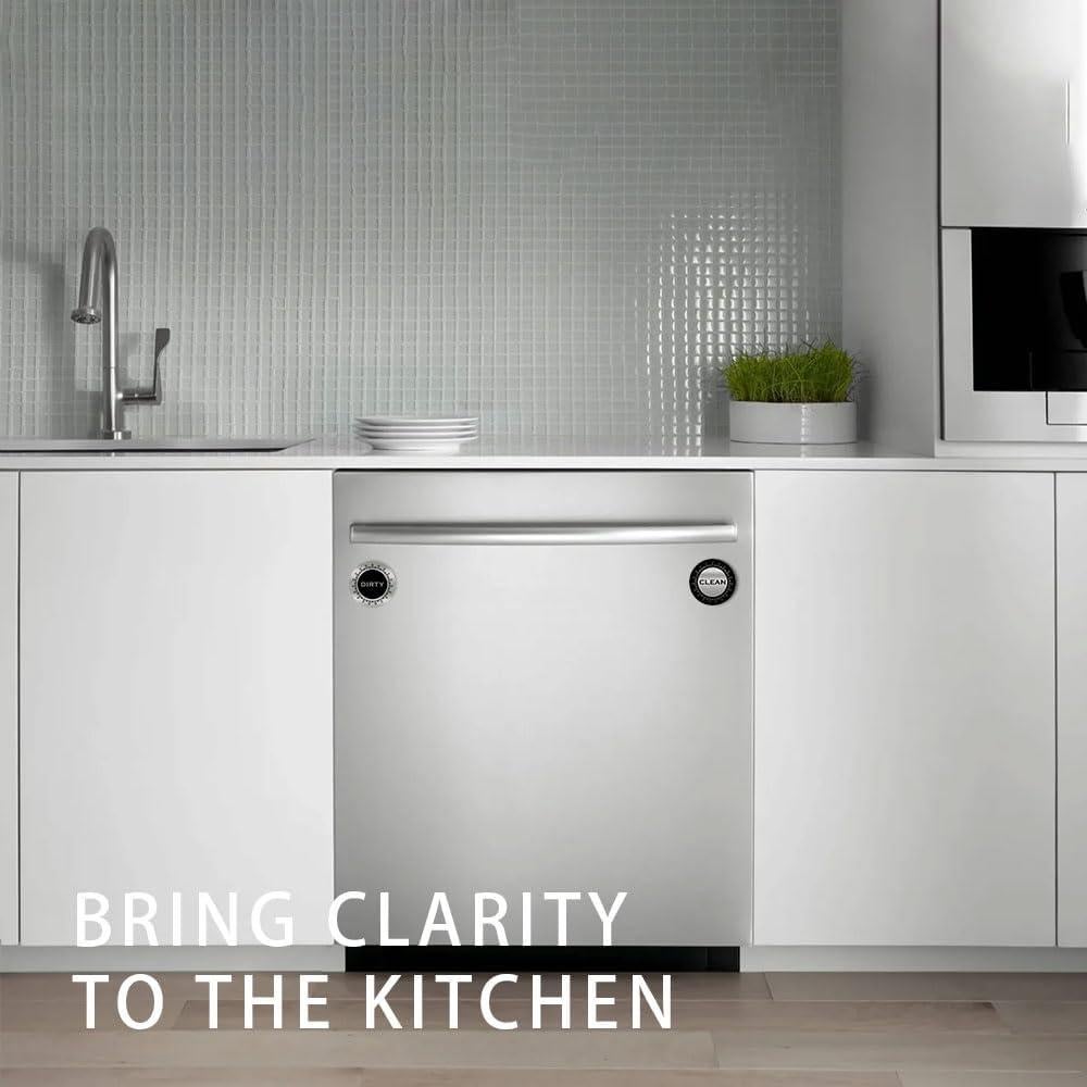 Imán Limpio Sucio para Lavavajillas Like Redondo Acero Cepillado