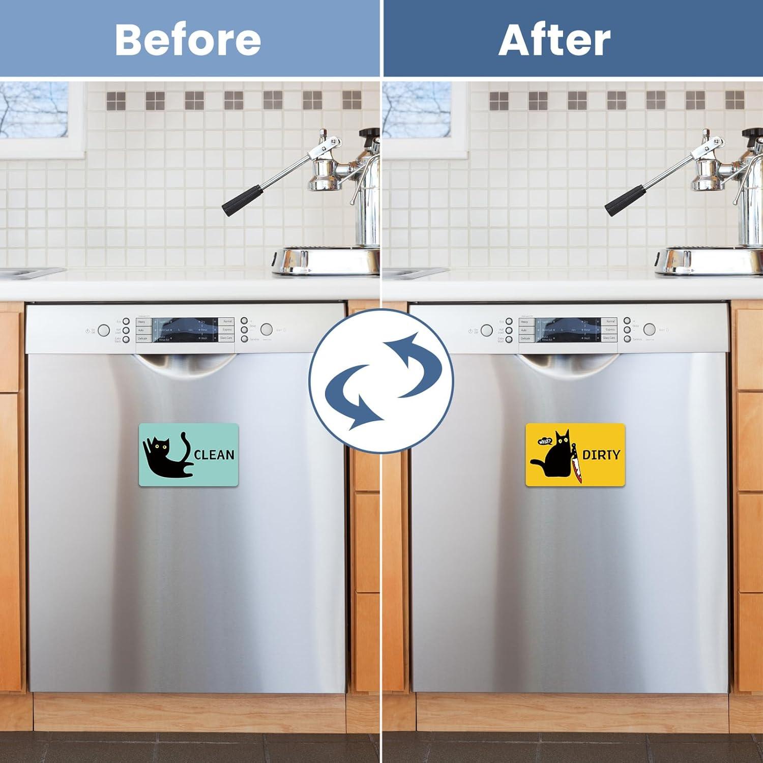 Imán de Lavavajillas Doble Cara HSSPIRITZ Gato Negro 8.9x5.6cm