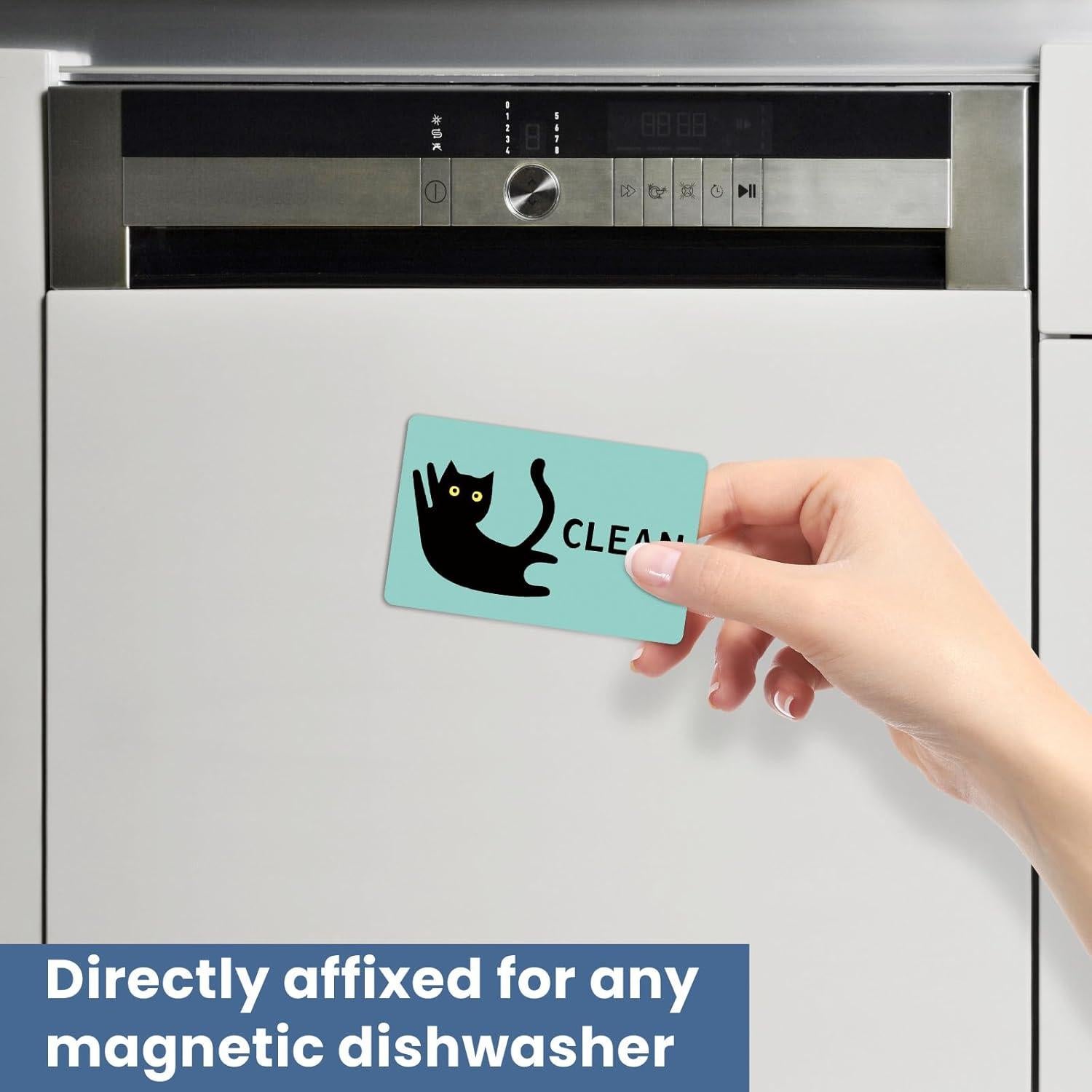 Imán de Lavavajillas Doble Cara HSSPIRITZ Gato Negro 8.9x5.6cm