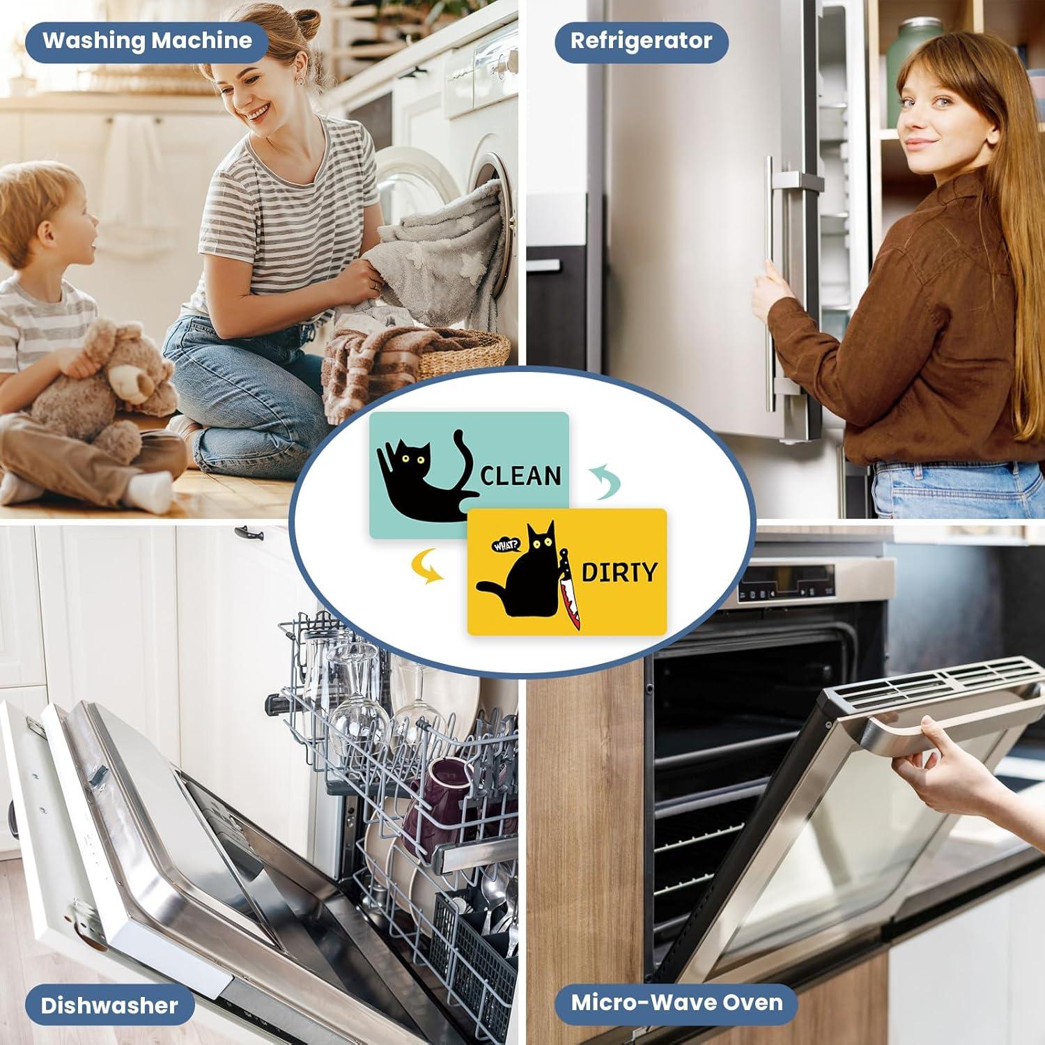 Imán de Lavavajillas Doble Cara HSSPIRITZ Gato Negro 8.9x5.6cm