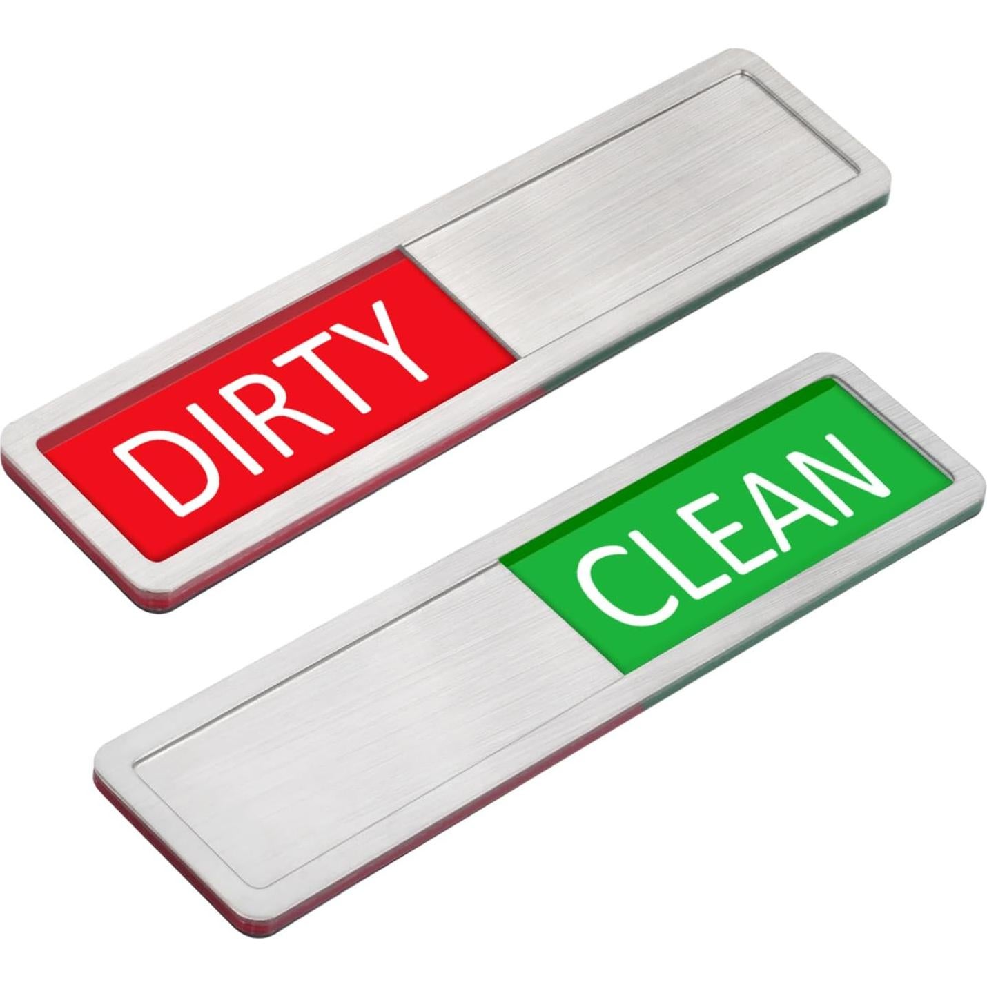 Señal Imán Limpio Sucio Kichwit Acero Inoxidable 14x4cm