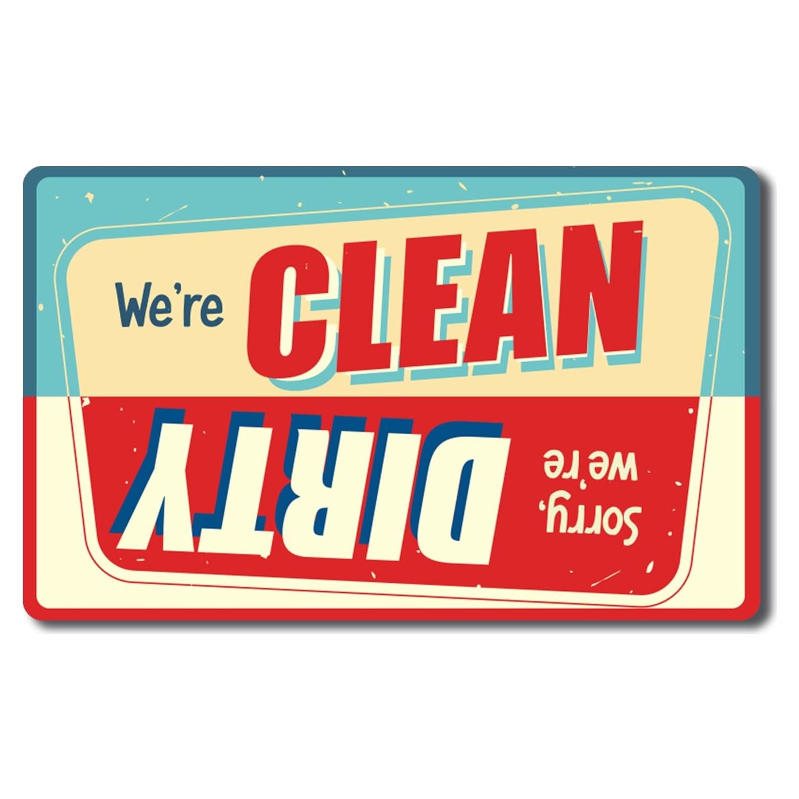 Imán de Cocina Magnet Me Up 15x10 cm Sucio Limpio Rojo Azul