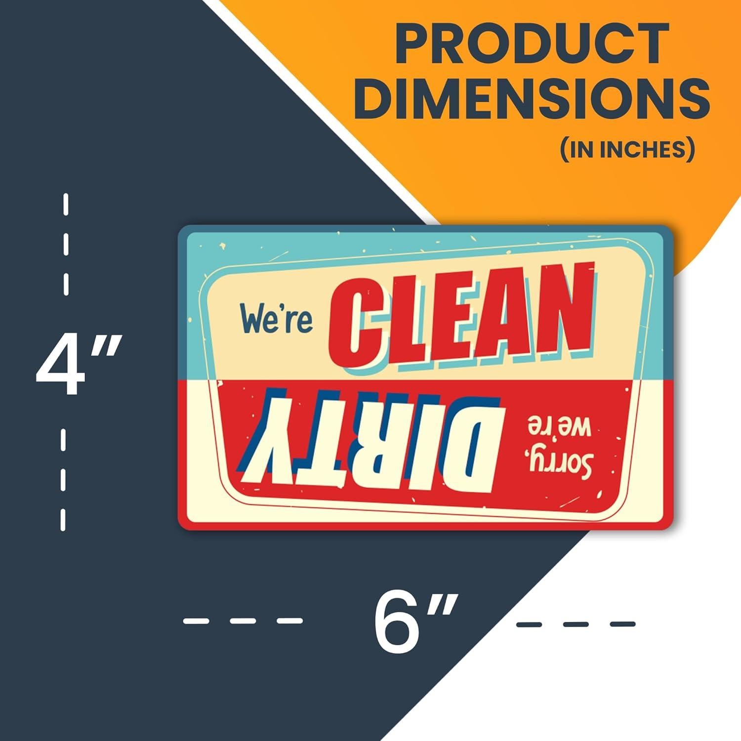 Imán de Cocina Magnet Me Up 15x10 cm Sucio Limpio Rojo Azul