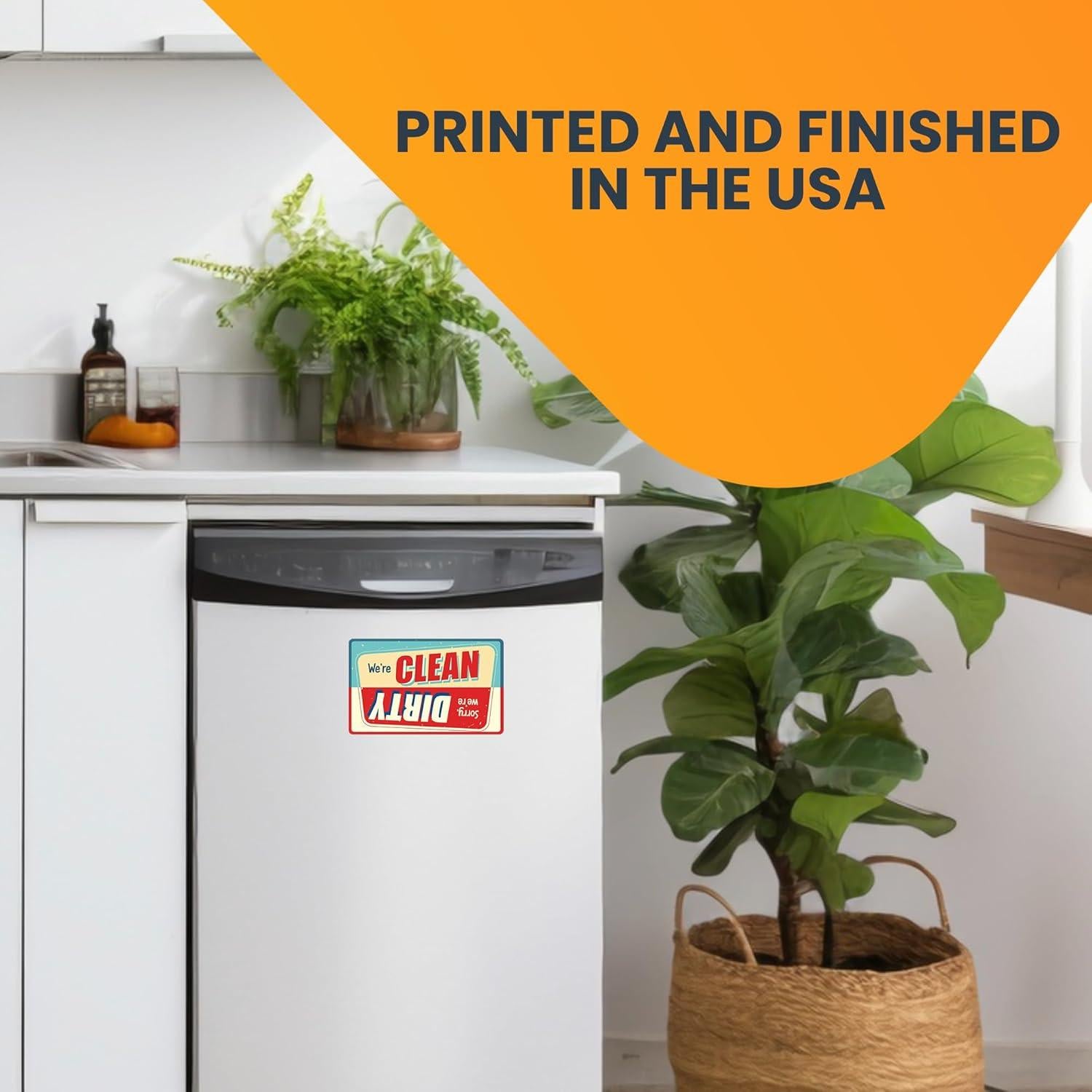 Imán de Cocina Magnet Me Up 15x10 cm Sucio Limpio Rojo Azul