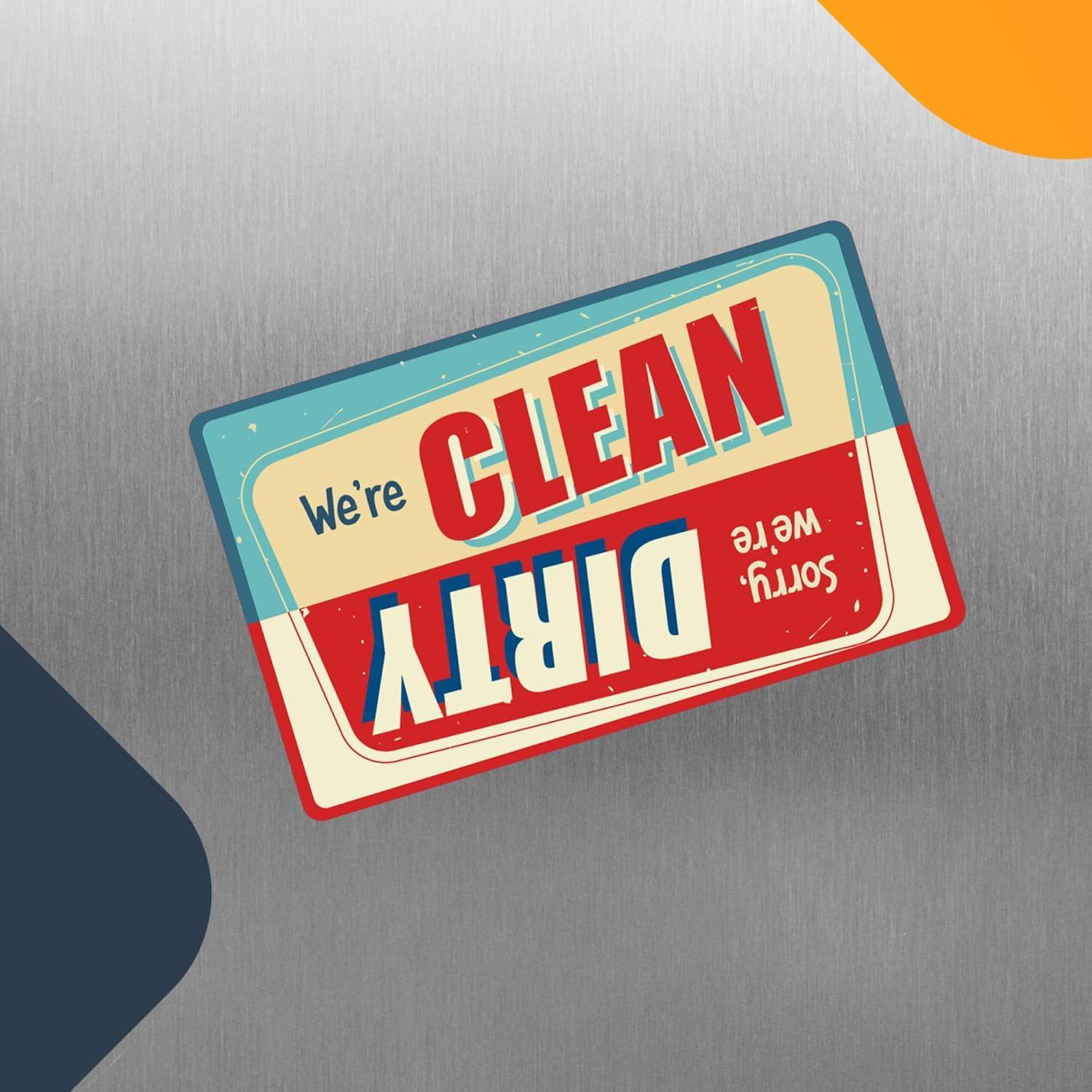 Imán de Cocina Magnet Me Up 15x10 cm Sucio Limpio Rojo Azul