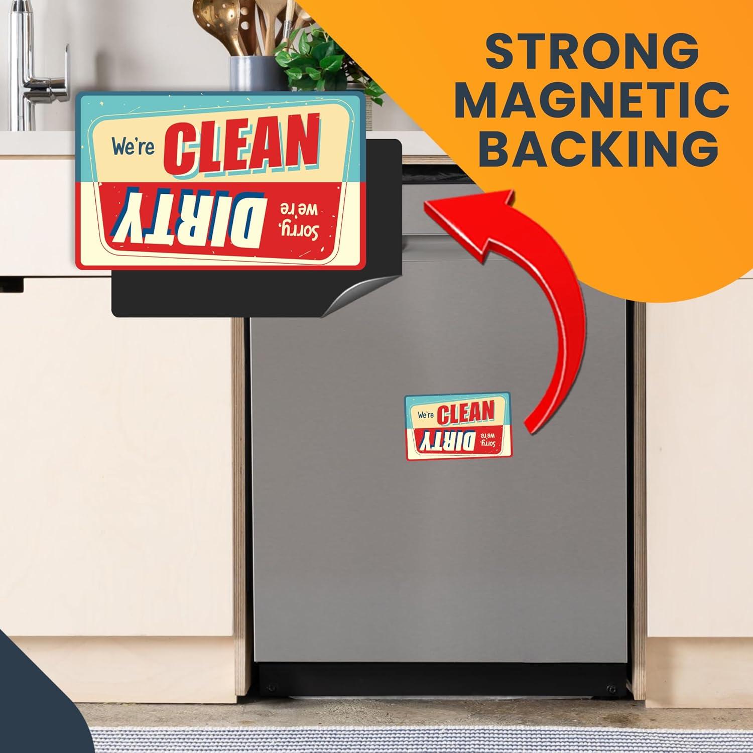 Imán de Cocina Magnet Me Up 15x10 cm Sucio Limpio Rojo Azul