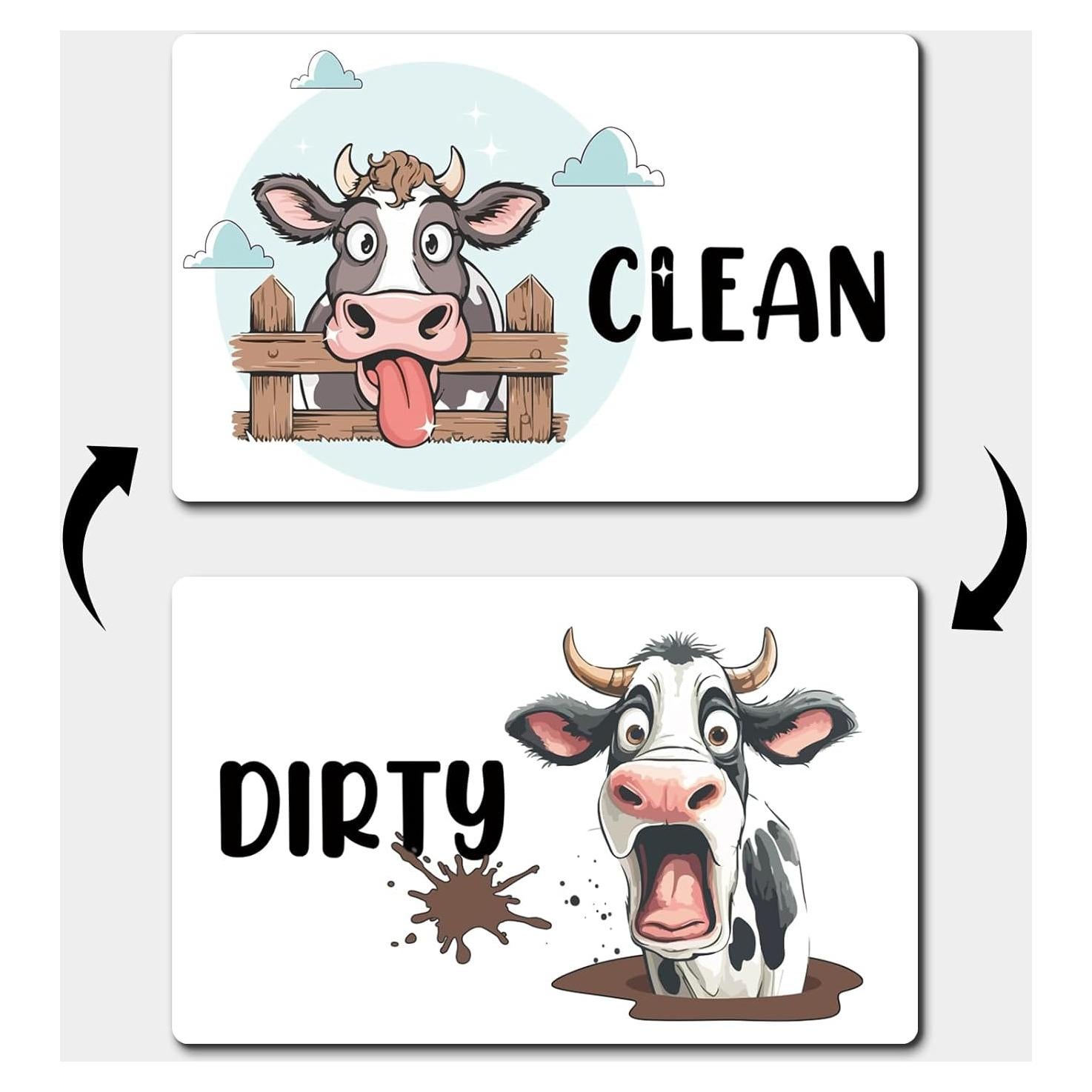 Imán de Lavavajillas PWHINGN Vaca Caricatura Doble Cara 9.7x5.6cm