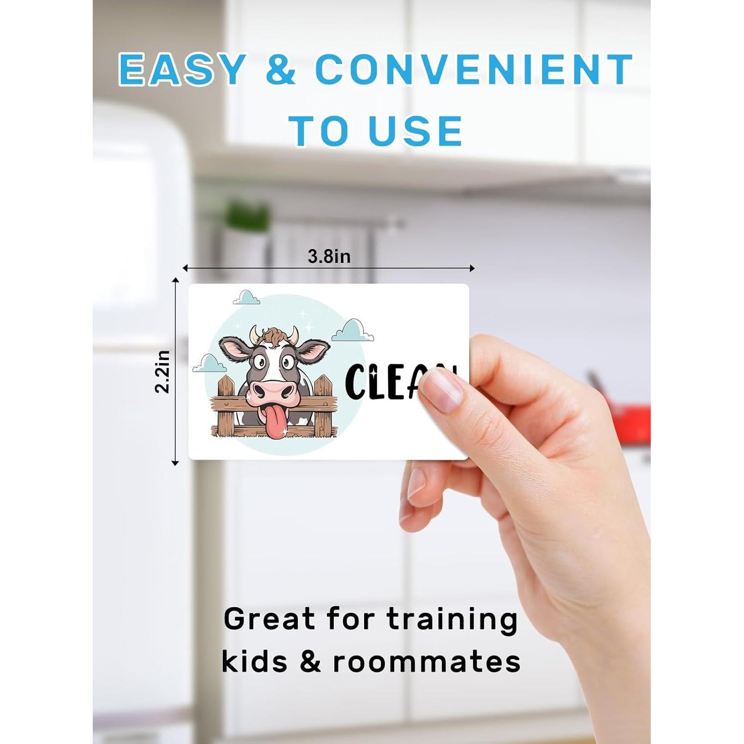 Imán de Lavavajillas PWHINGN Vaca Caricatura Doble Cara 9.7x5.6cm