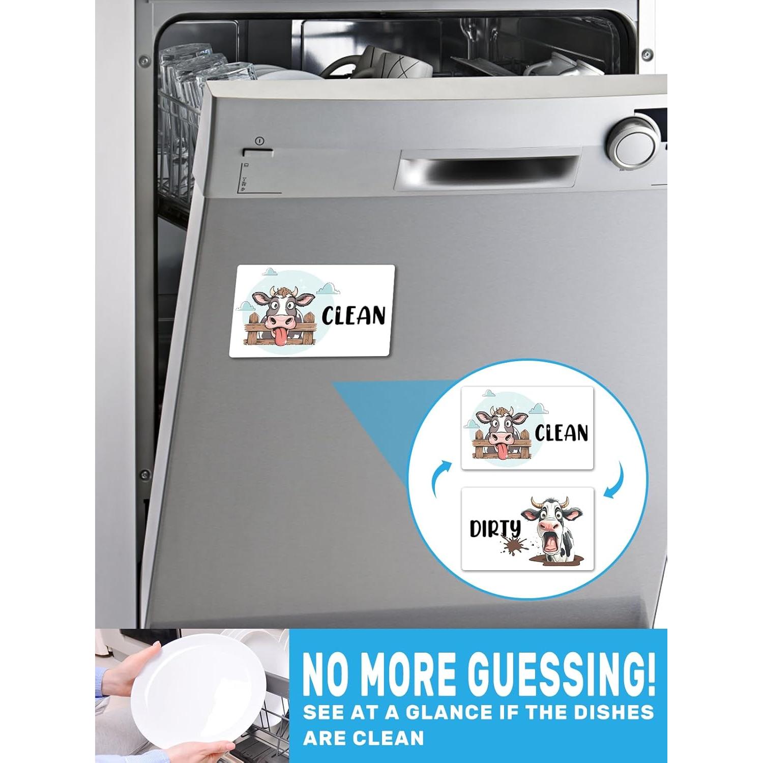 Imán de Lavavajillas PWHINGN Vaca Caricatura Doble Cara 9.7x5.6cm