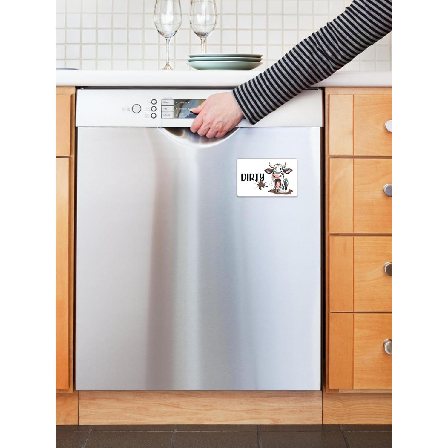 Imán de Lavavajillas PWHINGN Vaca Caricatura Doble Cara 9.7x5.6cm