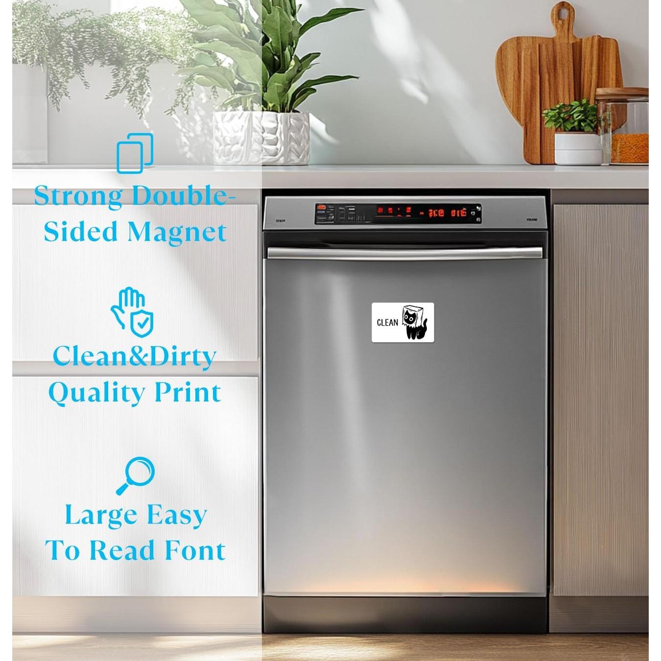 Imán Reversible para Lavavajillas JCHCAMRY Gato Negro 9.7x5.8cm