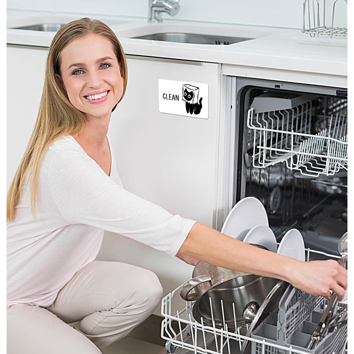 Imán Reversible para Lavavajillas JCHCAMRY Gato Negro 9.7x5.8cm