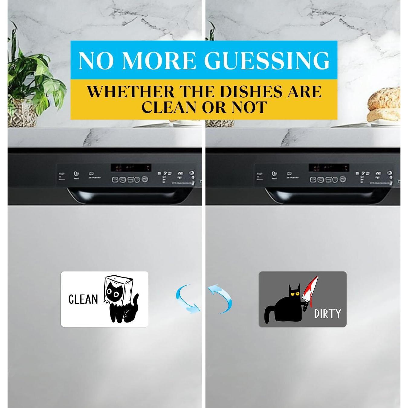 Imán Reversible para Lavavajillas JCHCAMRY Gato Negro 9.7x5.8cm