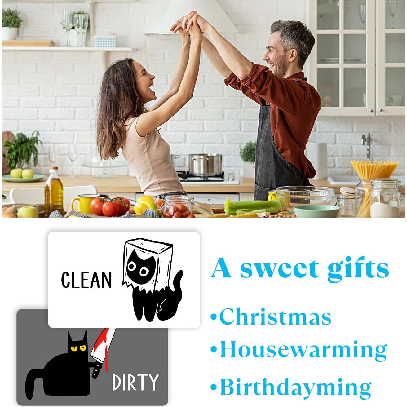 Imán Reversible para Lavavajillas JCHCAMRY Gato Negro 9.7x5.8cm