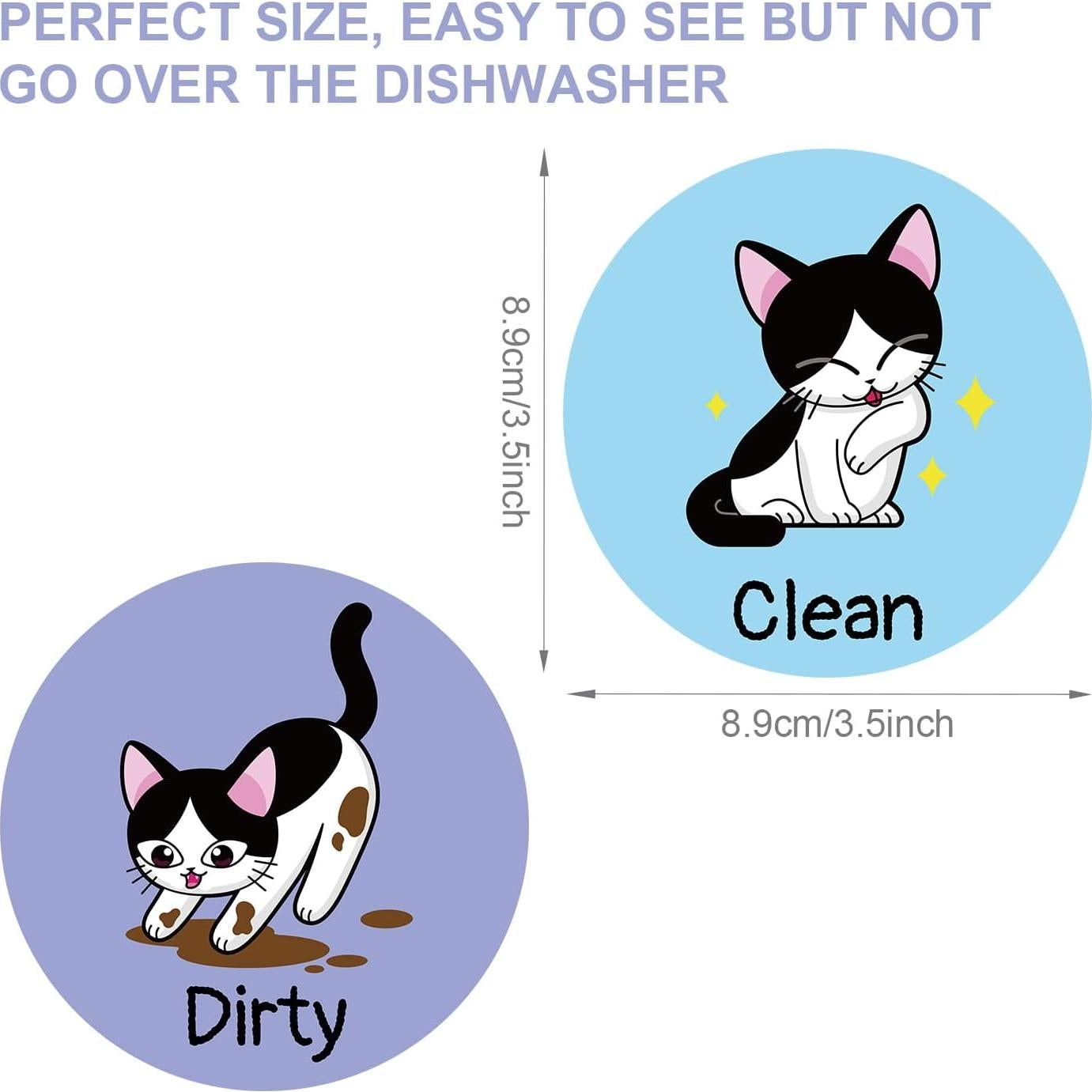 Imán de Lavavajillas Limpio Sucio Gosknor 8.9 cm Diseño Gato