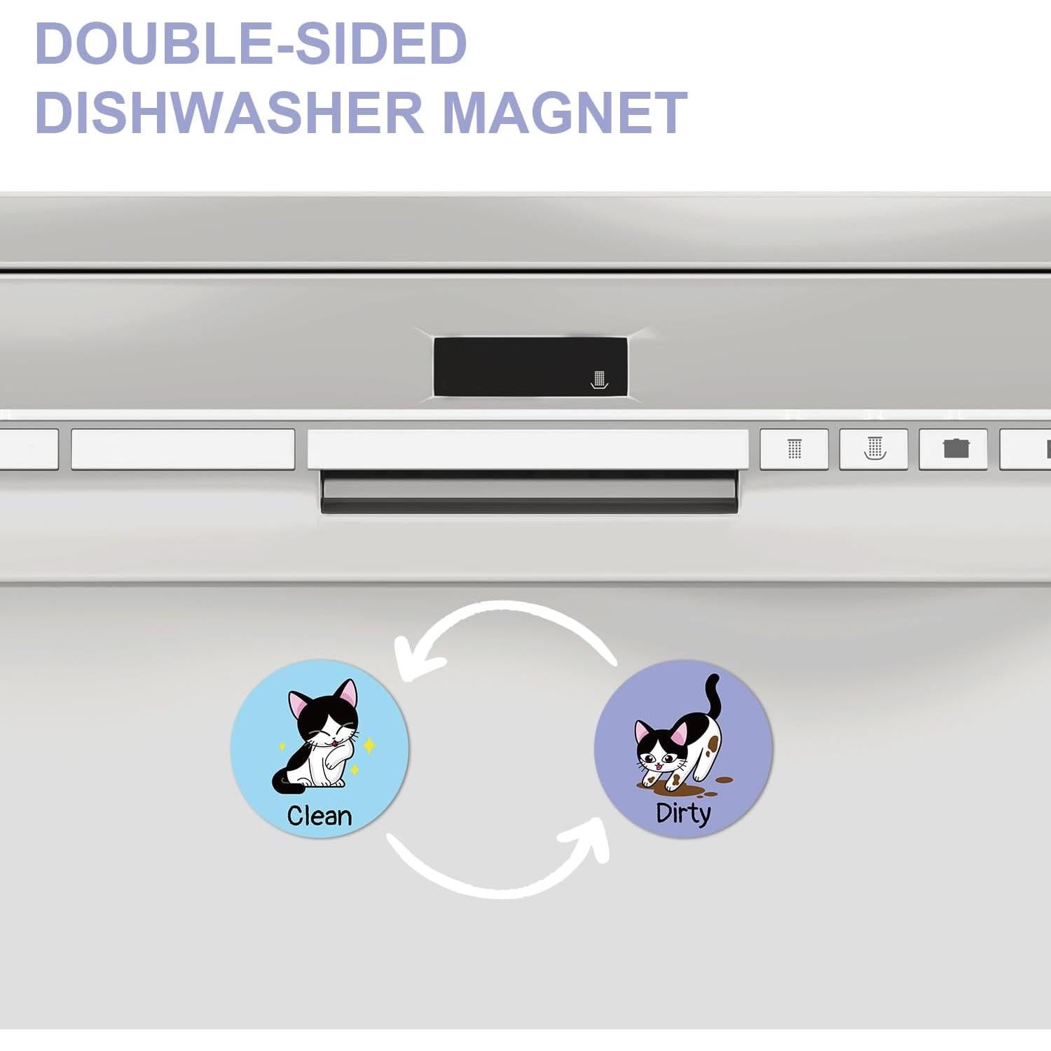 Imán de Lavavajillas Limpio Sucio Gosknor 8.9 cm Diseño Gato