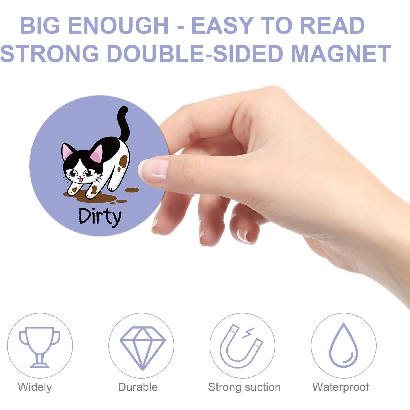 Imán de Lavavajillas Limpio Sucio Gosknor 8.9 cm Diseño Gato