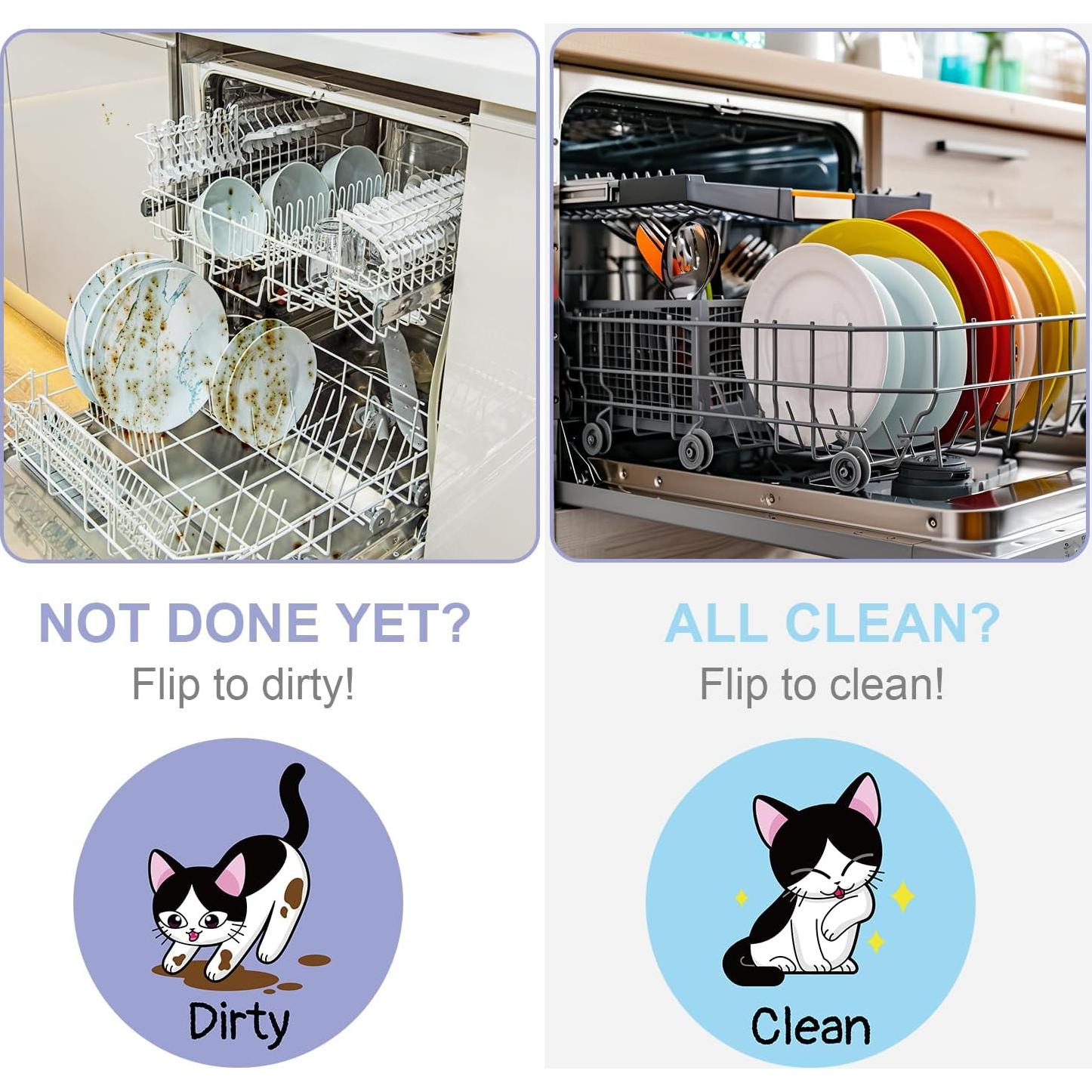 Imán de Lavavajillas Limpio Sucio Gosknor 8.9 cm Diseño Gato